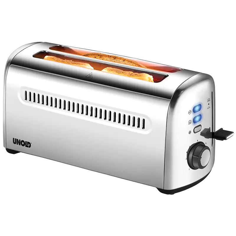 Unold Toaster Retro, Edelstahl 4 Scheiben, Langschlitztoaster Unold Toaster Retro, Edelstahl 4 Scheiben, Langschlitztoaster