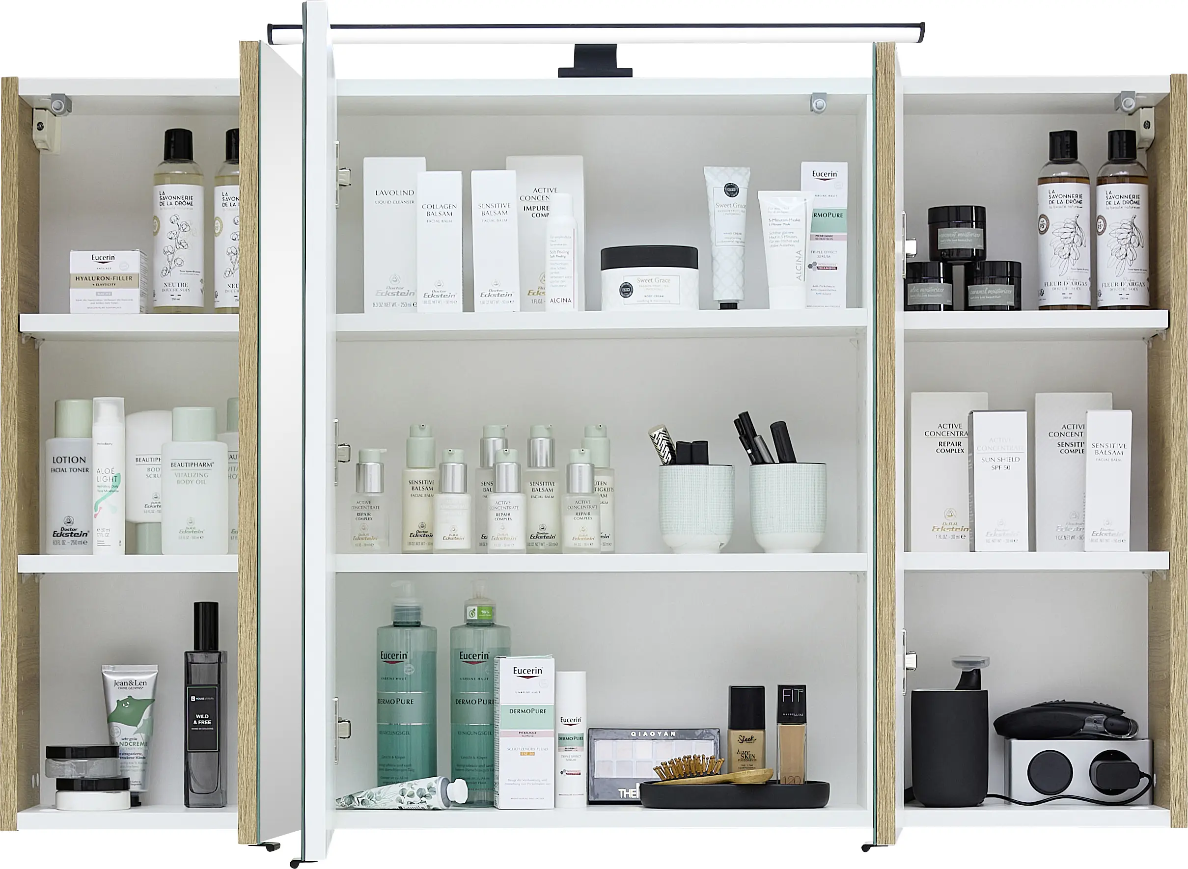 Pelipal Badmöbel-Set Aachen Riviera Eiche 112 cm