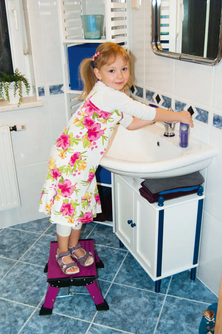 4009199130358_1 Krause Aluminium-Klapptritt MONTO Treppy Plusline pink 2,20 m