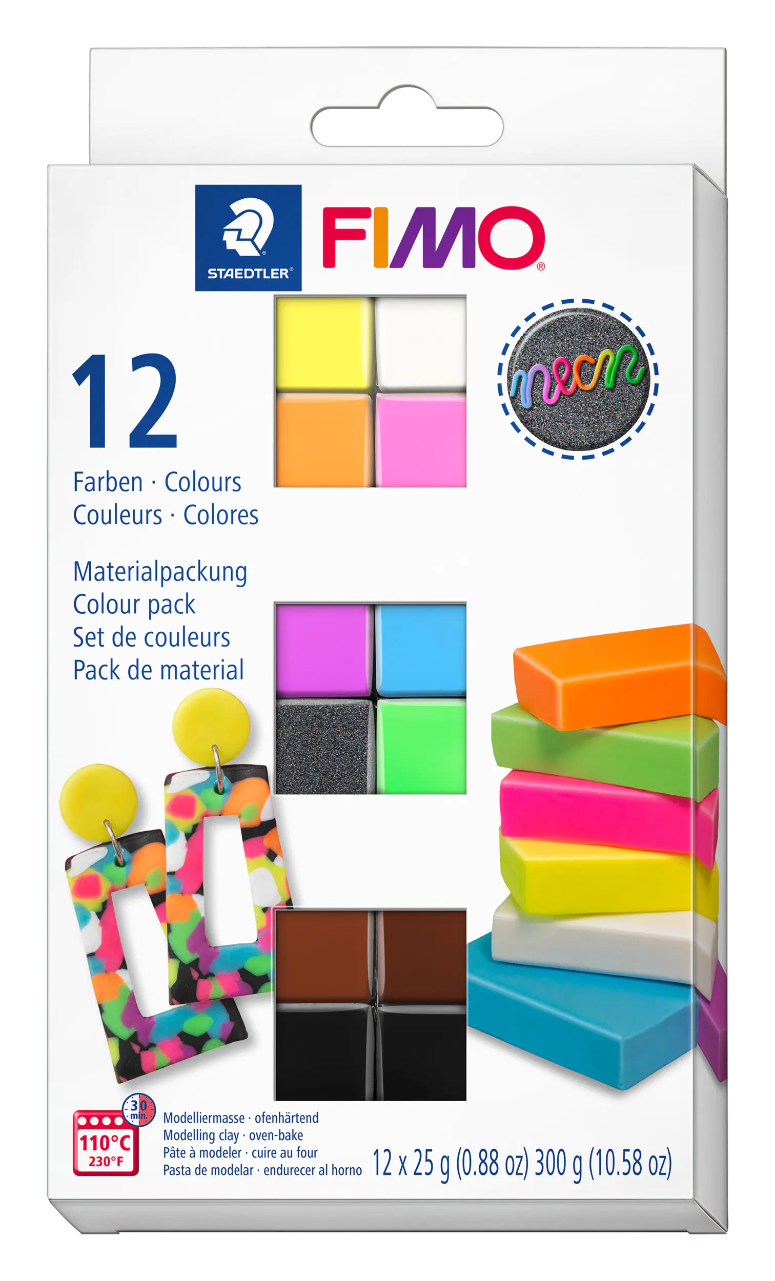 FIMO Effect Modelliermasse Neon Colour Pack 12 x 25 g