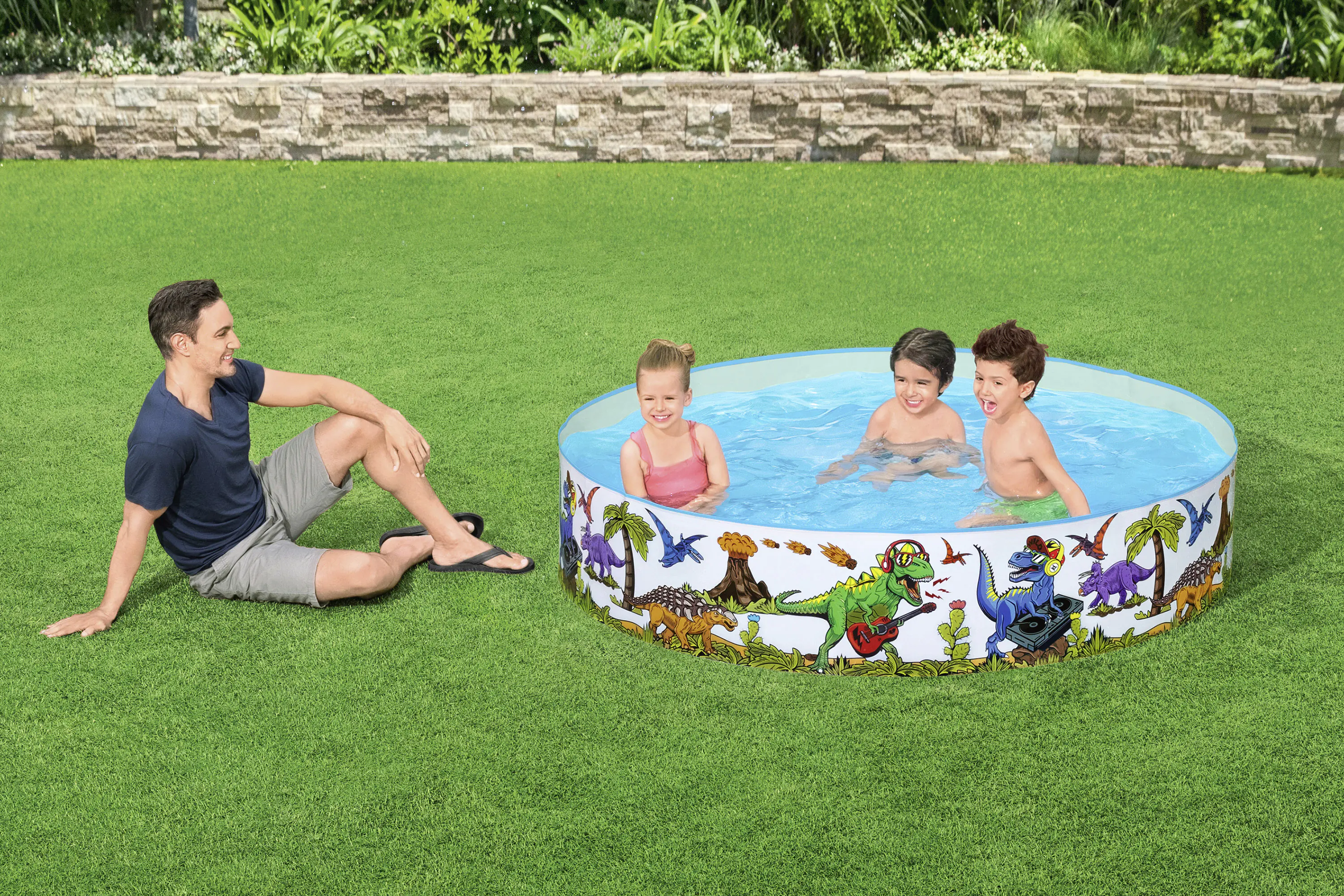 Bestway Planschbecken Fill 'n Fun mit Dinosaurier-Motiv Ø 183 x 38 cm