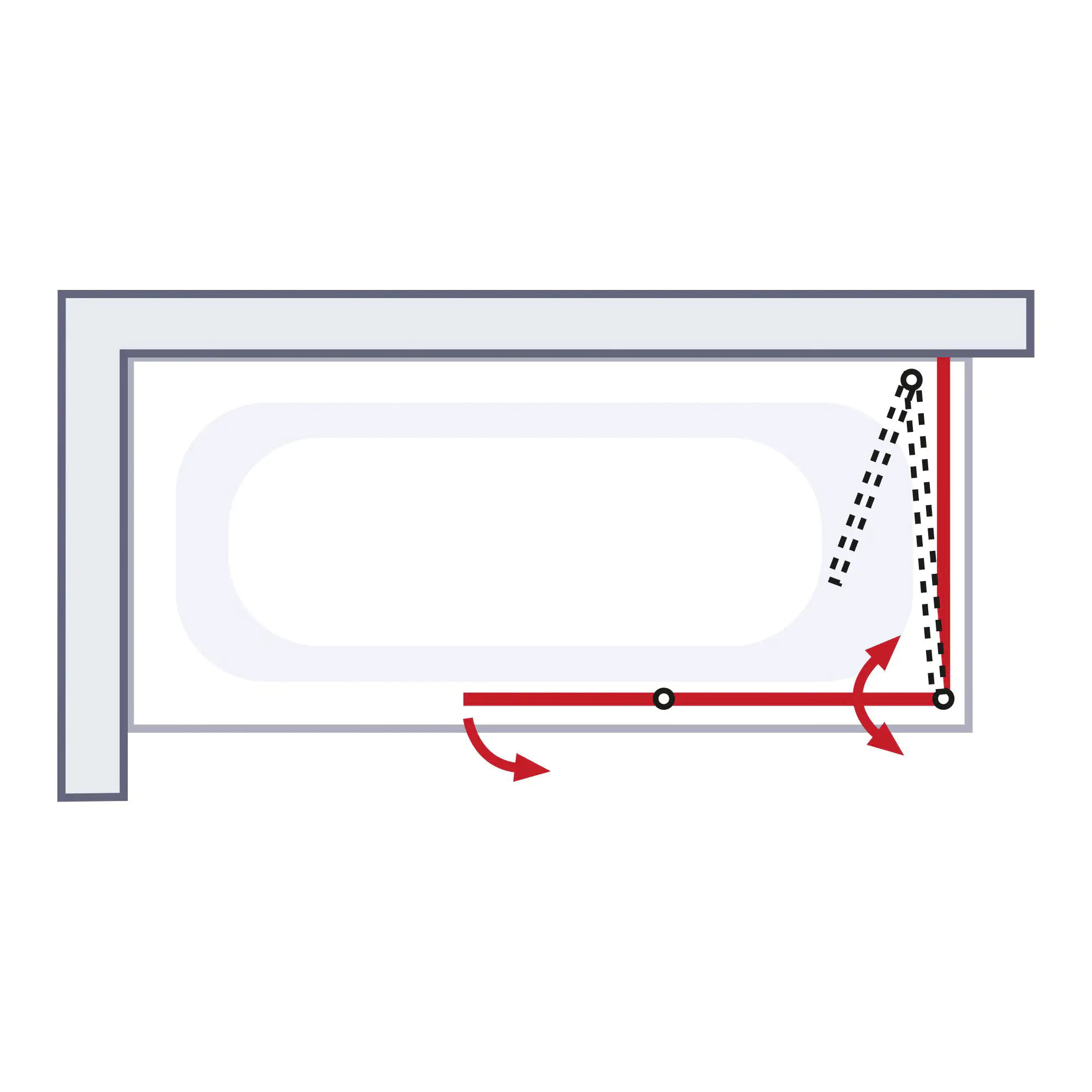 Schulte Badewannenaufsatz EP3380 2-tlg. 114,6 x 70 x 140 + Seitenwand