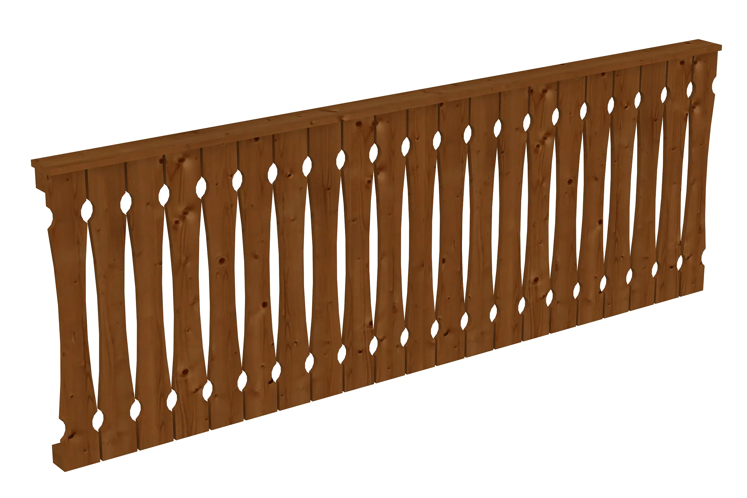 SKAN HOLZ Brüstung Balkonschalung 270 x 96 cm, Fichte, lasiert in Nussbaum