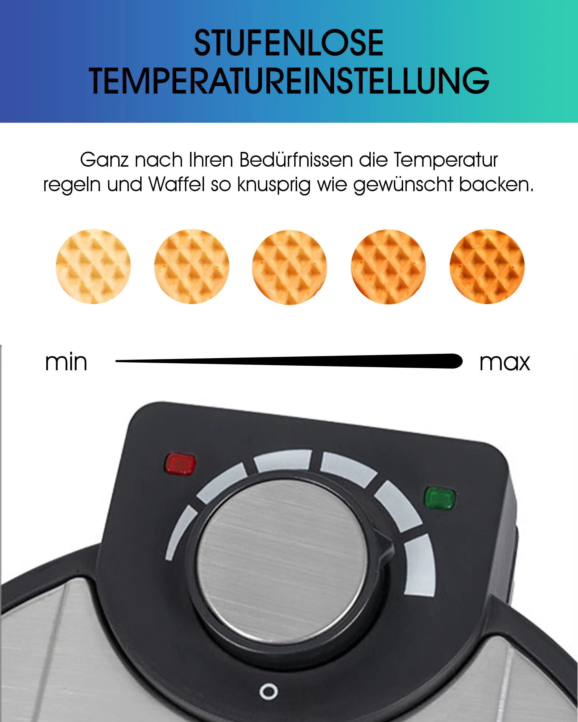 Clatronic Waffelautomat WA 3492 Herzwaffeln Ø18 cm 1000 W