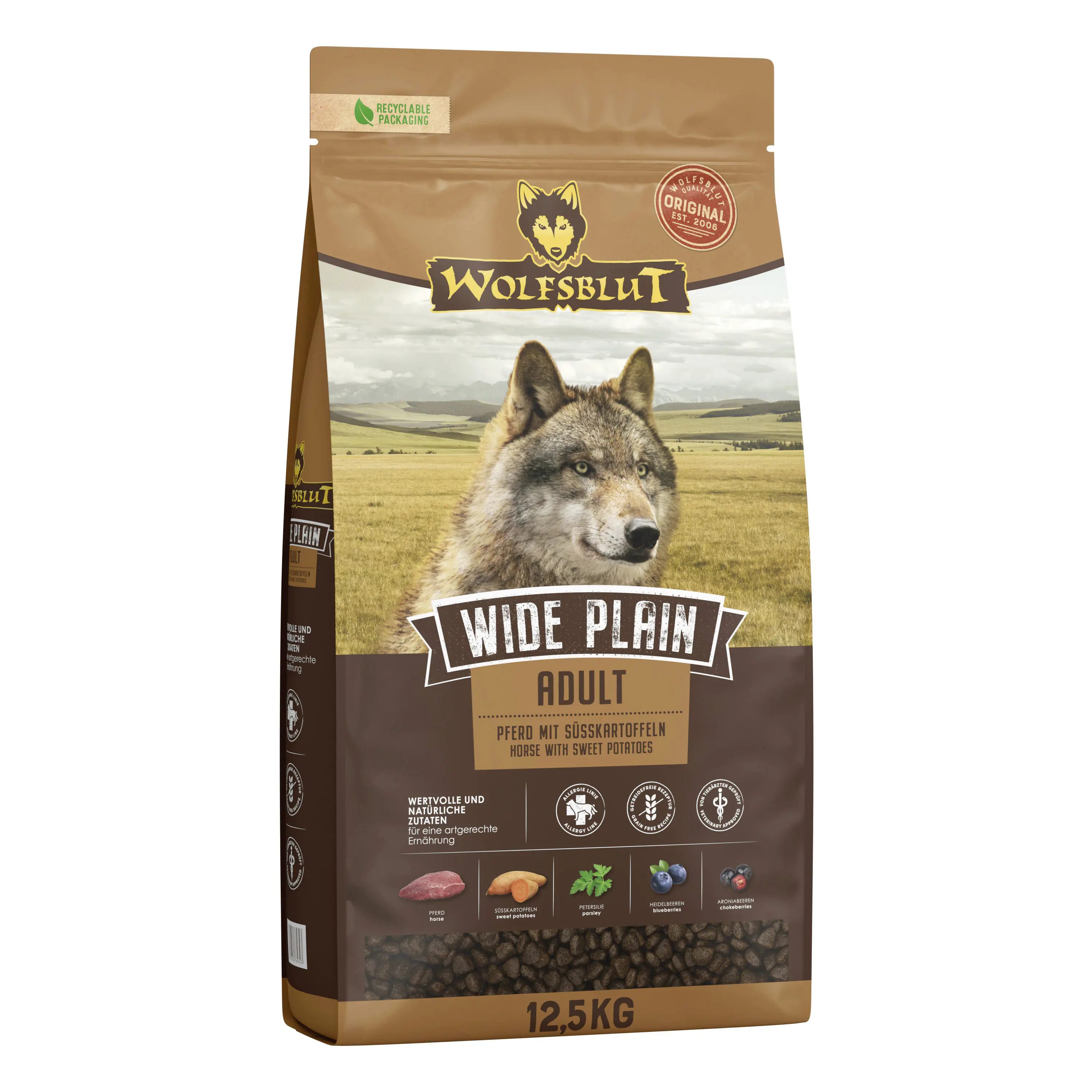 Wolfsblut Wide Plain Adult Trockenfutter - Pferd mit Süßkartoffel 12,5 kg Wolfsblut Wide Plain Adult Trockenfutter - Pferd mit Süßkartoffel 12,5 kg