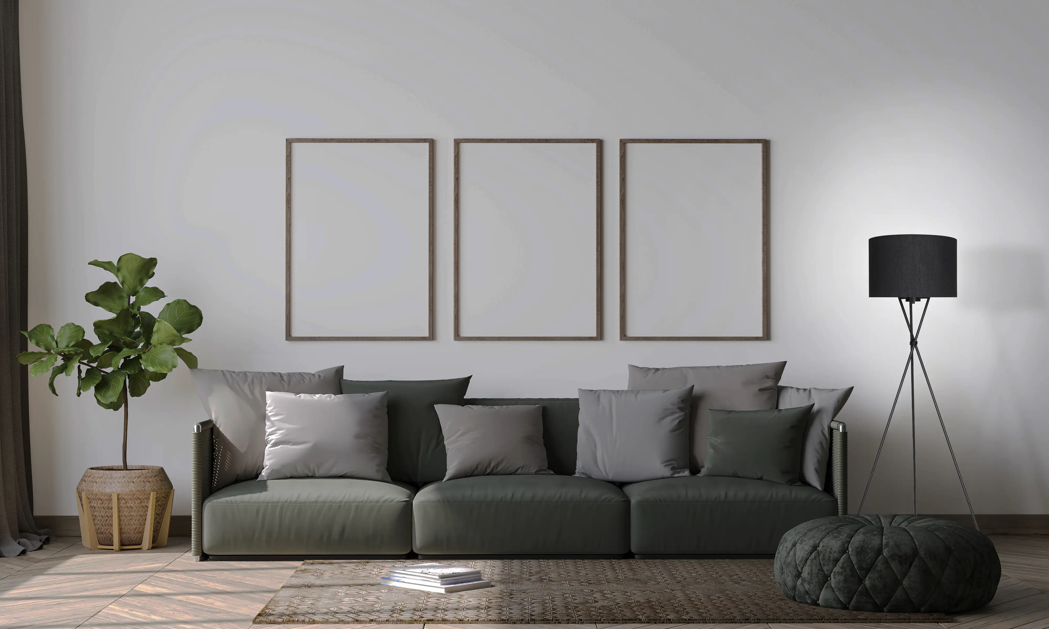 Di-Ka Stehleuchte Textil Dreibein schwarz