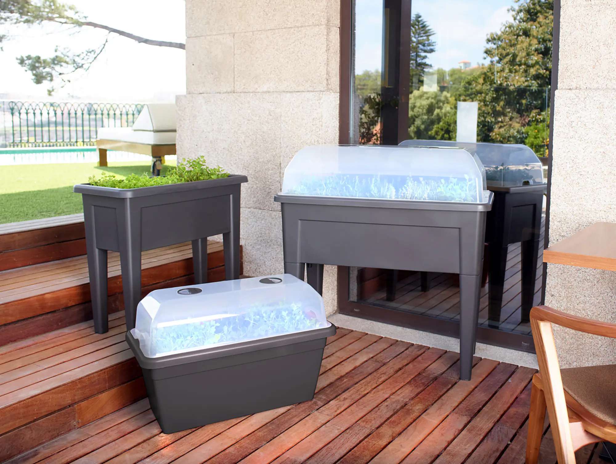 Artevasi Pflanzkasten Venezia Xl Kunststoff anthrazit matt 60 x 30 x 27 cm 