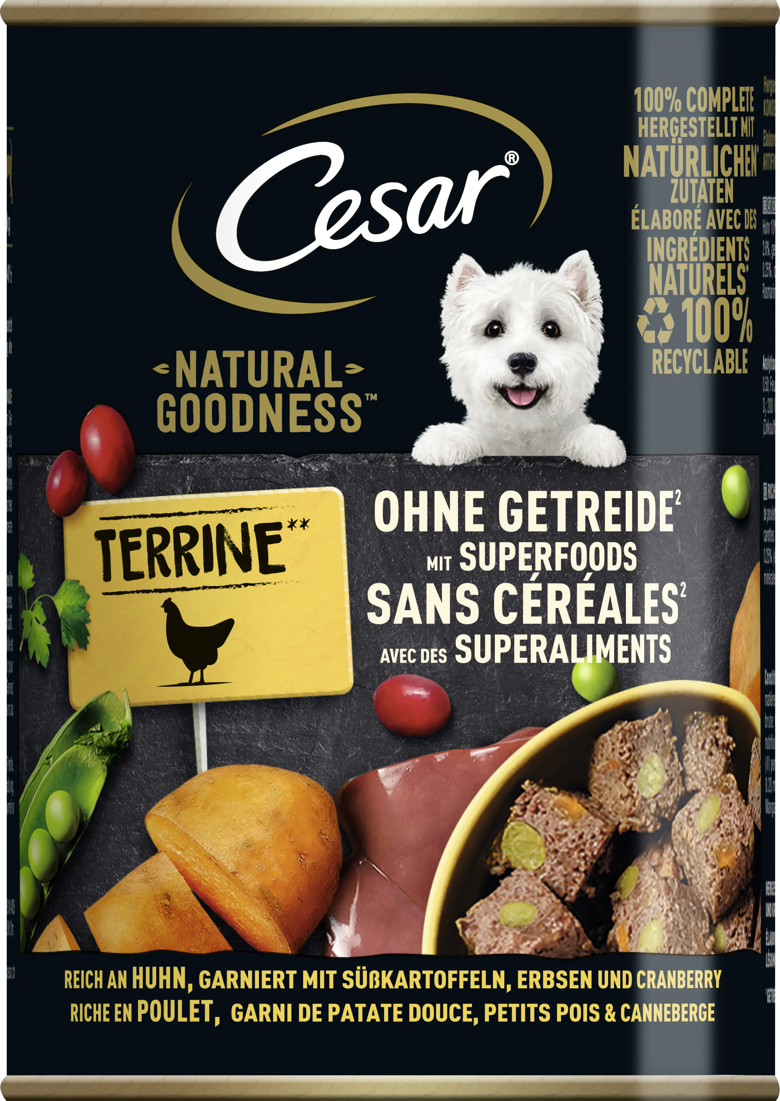 Cesar Natural Goodness Adult mit Huhn Hundefutter 400 g