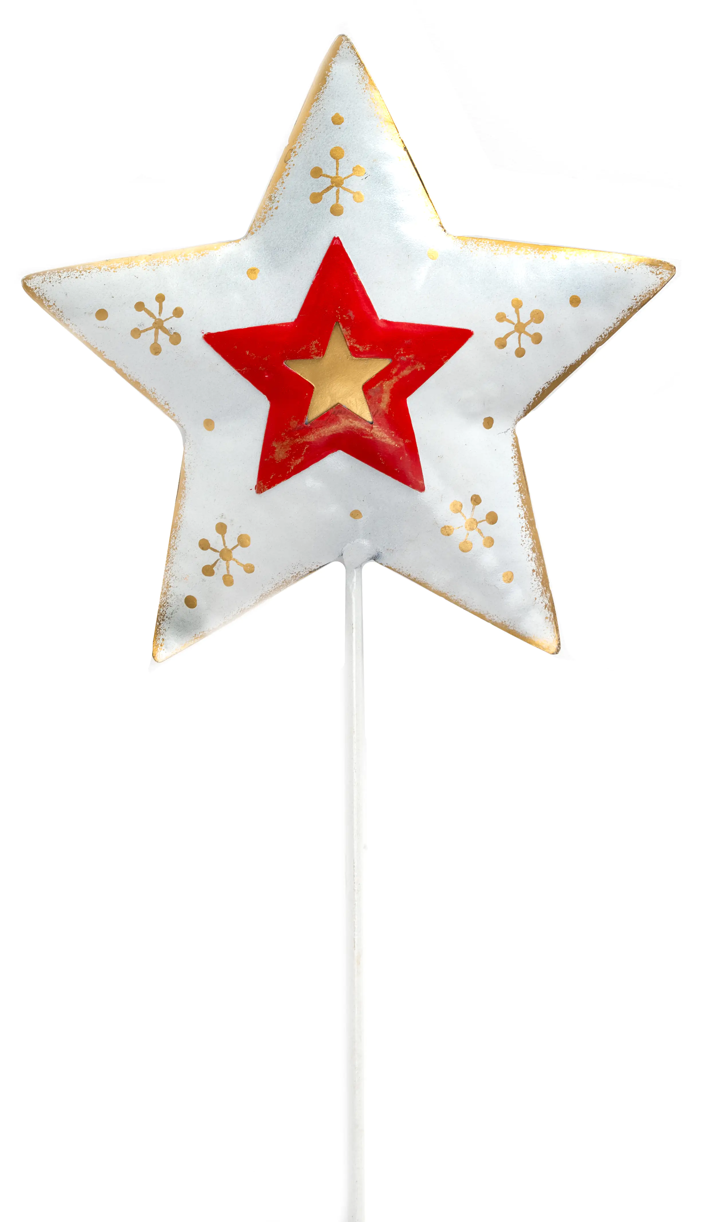 TrendLine Dekostecker Metall Stern 91 cm rot-weiß