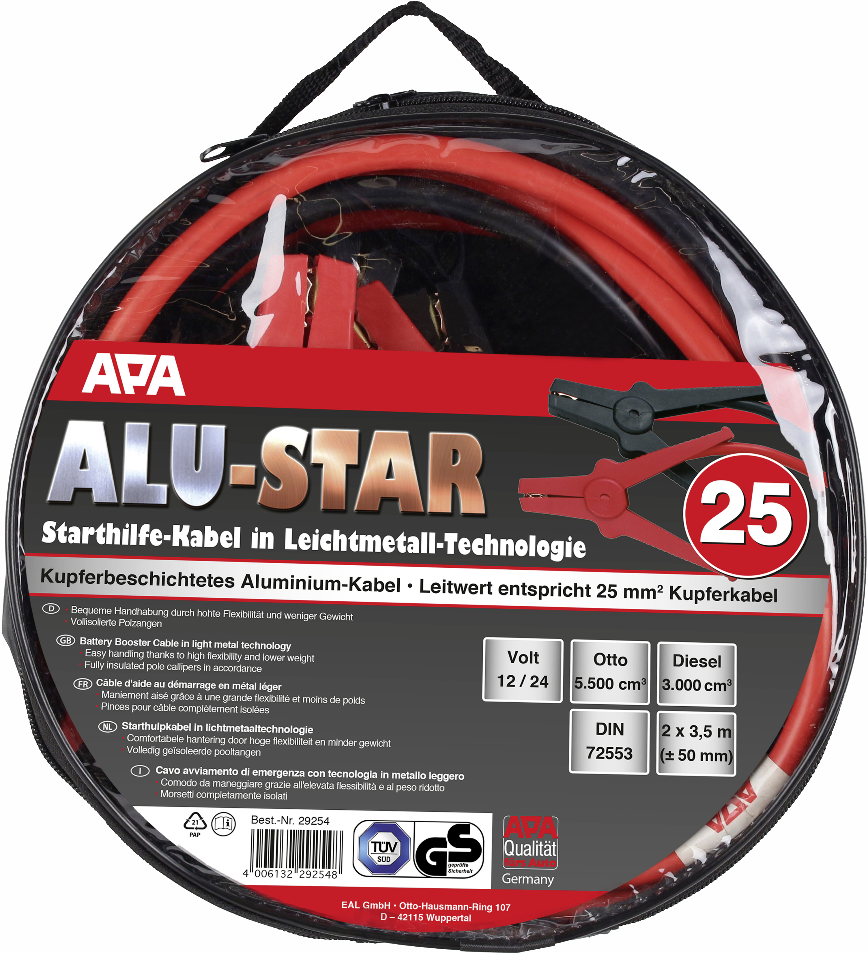 APA Starthilfekabel Alu-Star CCA-Kabel 25 mm² APA Starthilfekabel Alu-Star CCA-Kabel 25 mm²