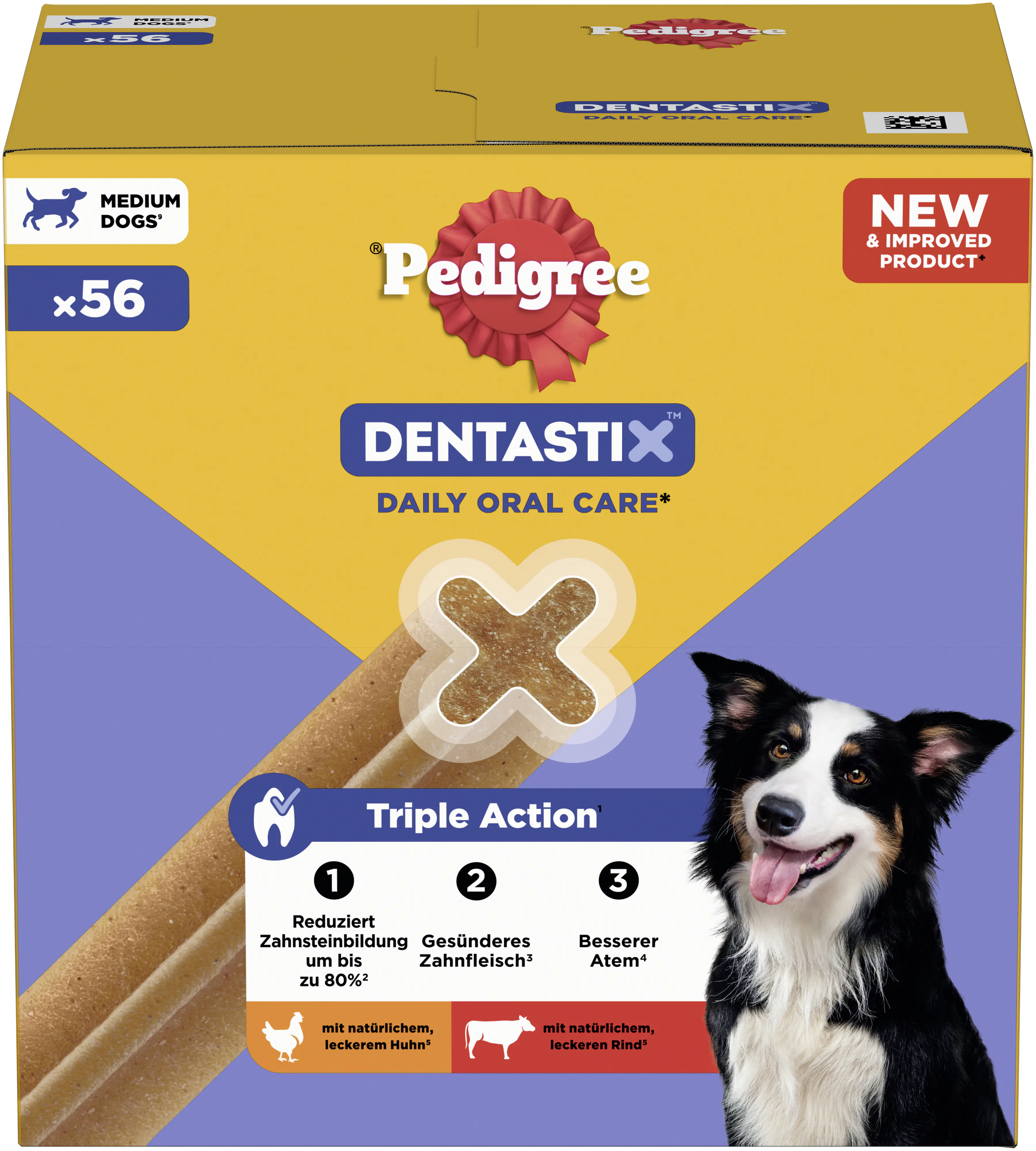 Pedigree Dentastix Beutel für mittlere Hunde Multipack 8 x 7 Stück