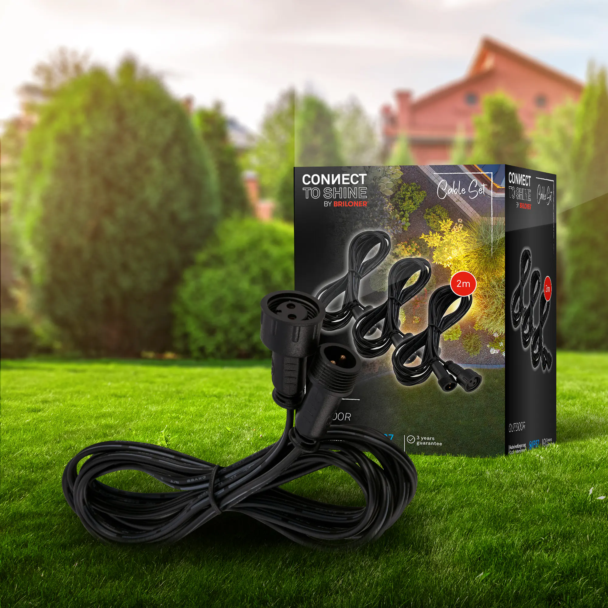 Briloner Verlängerung 3x2 m Connect to Shine 3er Set schwarz Briloner Verlängerung 3x2 m Connect to Shine 3er Set schwarz
