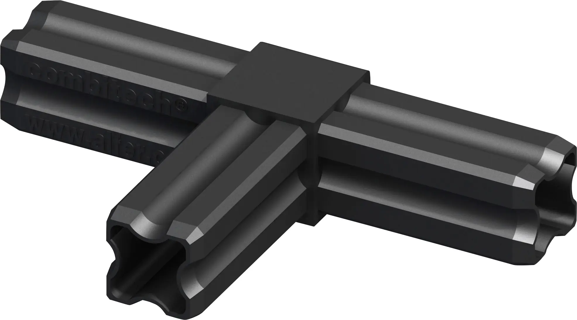 alfer T-Verbinder 90º, 3 Zapfen 23.5 mm 23.5 mm Kunststoff glatt schwarz alfer T-Verbinder 90º, 3 Zapfen 23.5 mm 23.5 mm Kunststoff glatt schwarz
