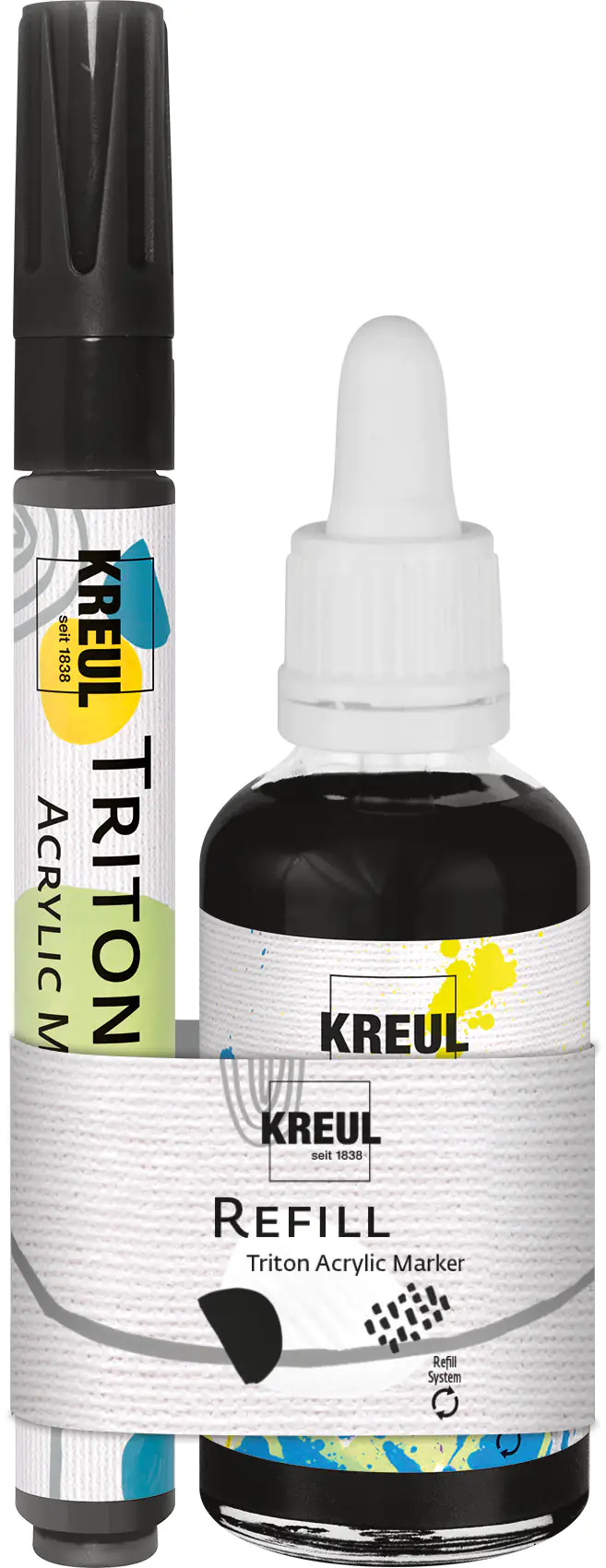 Kreul Refill Triton Acrylic Marker edge Schwarz Set