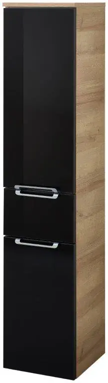 Pelipal Badschrank Münster Riviera Eiche schwarz Dekor 30 x 142 cm