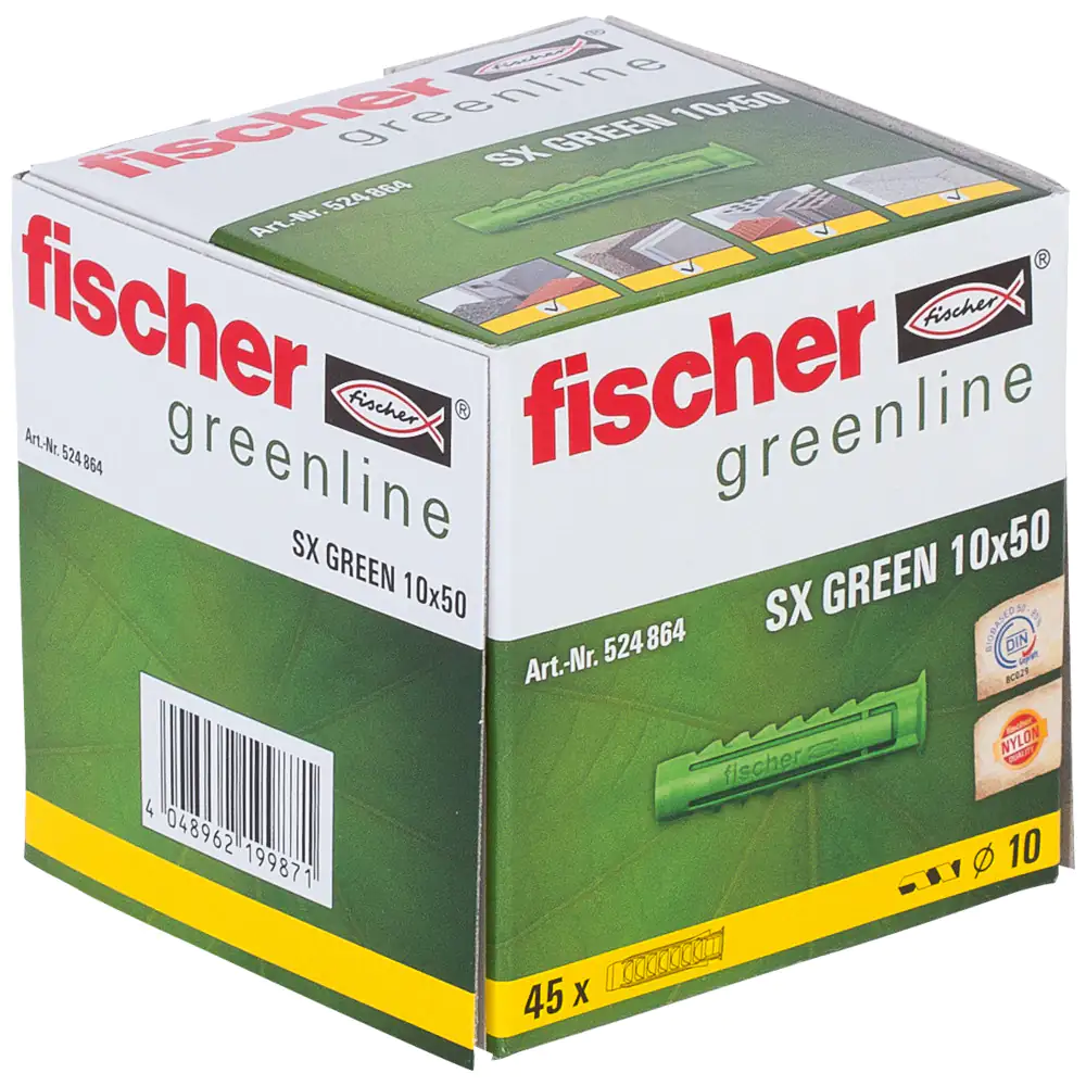 Fischer Spreizdübel SX green 10.0 x 50 mm - 45 Stück Fischer Spreizdübel SX green 10.0 x 50 mm - 45 Stück