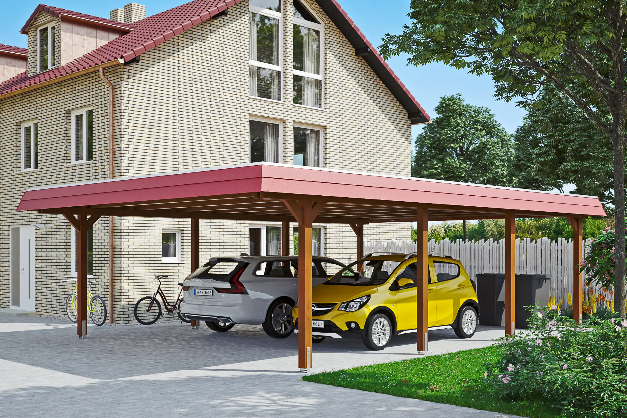 SKAN HOLZ Carport Wendland 630 x 879 cm mit Aluminiumdach