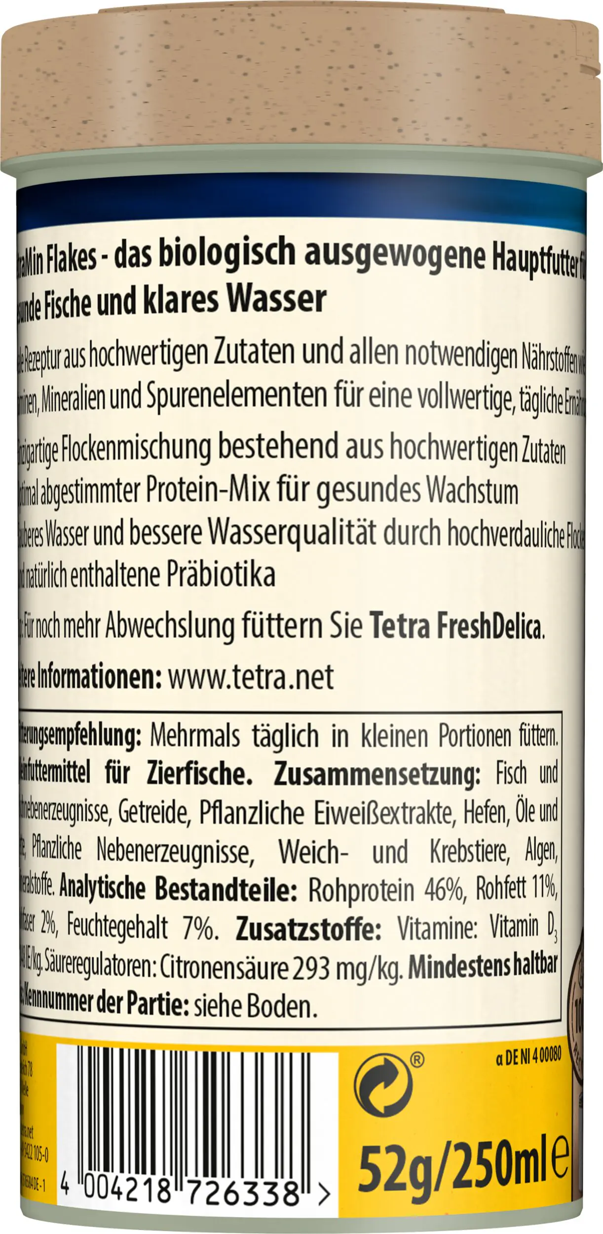 TetraMin Zierfischfutter Flakes 250 ml