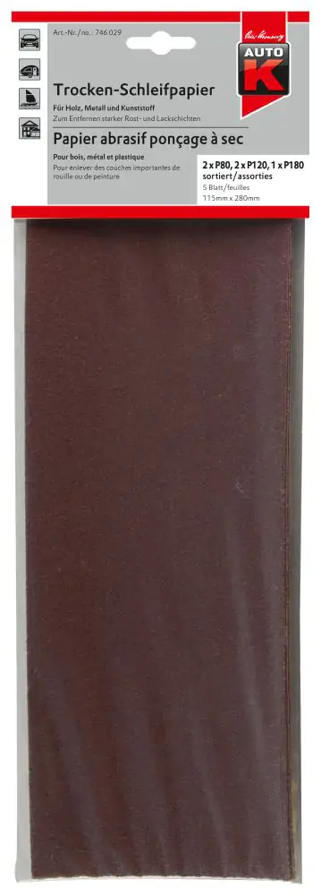 Auto-K Trocken-Schleifpapier Set 11,5 x 28 Auto-K Trocken-Schleifpapier Set 11,5 x 28