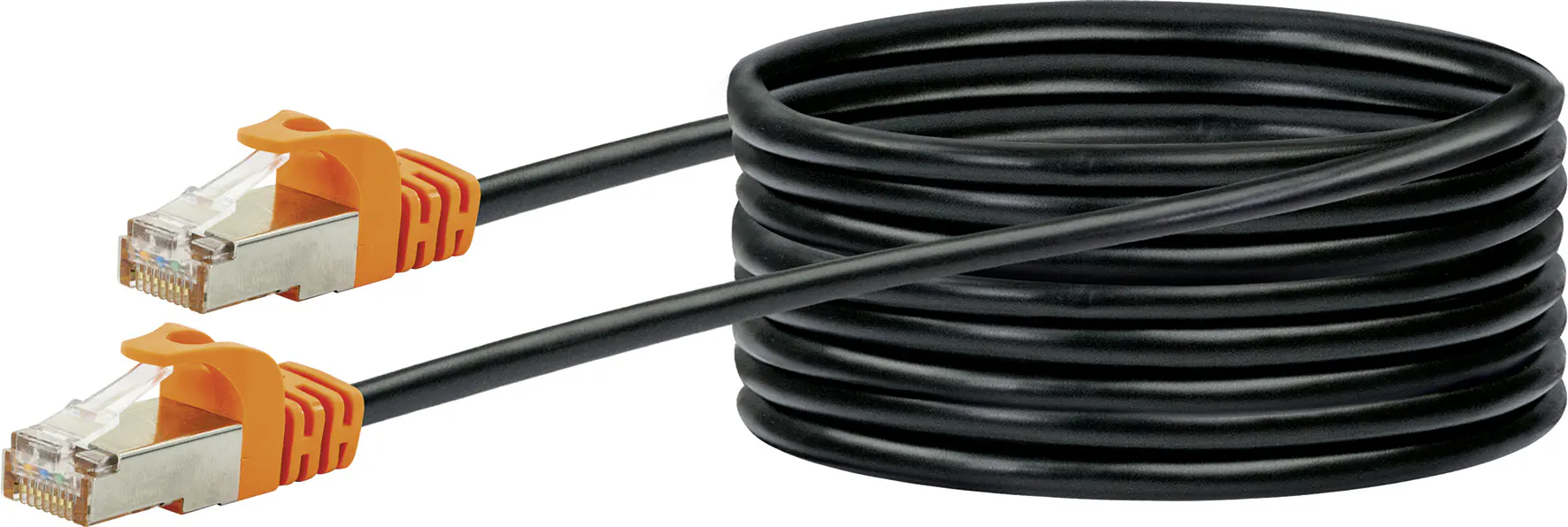 Schwaiger Netzwerkkabel CAT7 10m 2x RJ45 Stecker schwarz