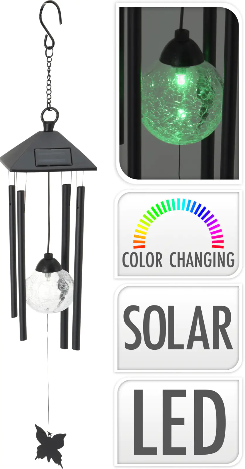 LED Solarleuchte Windspiel