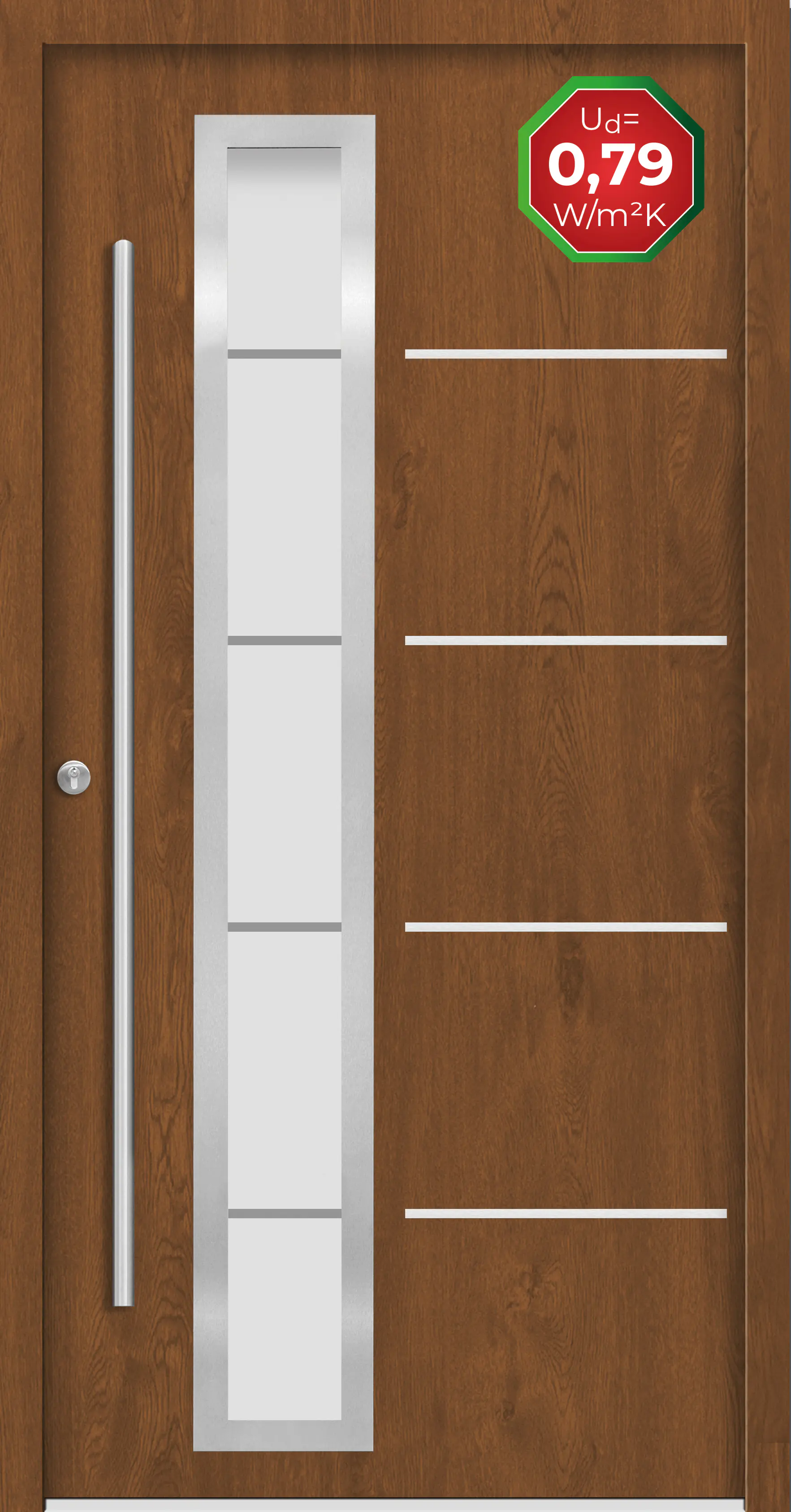 Splendoor Haustür Passivedoor Premium B06 Golden Oak DIN Links 110 x 210 cm