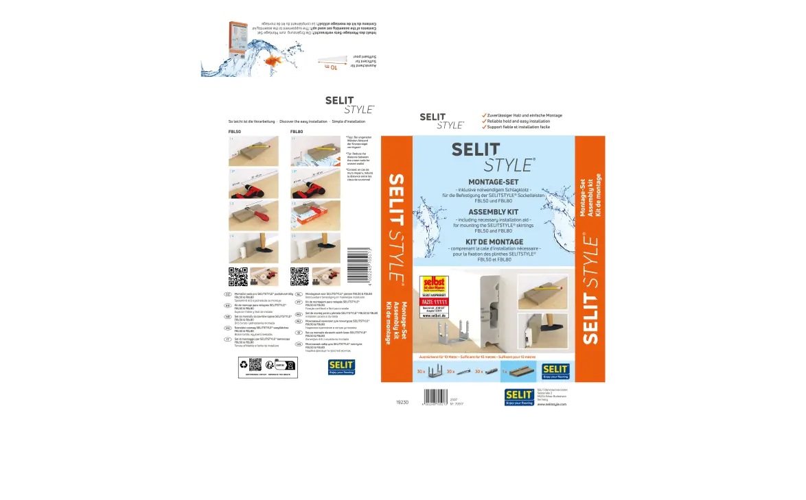 SelitStyle Montageset ausreichend für ca. 10 m Sockelleisten SelitStyle Montageset ausreichend für ca. 10 m Sockelleisten