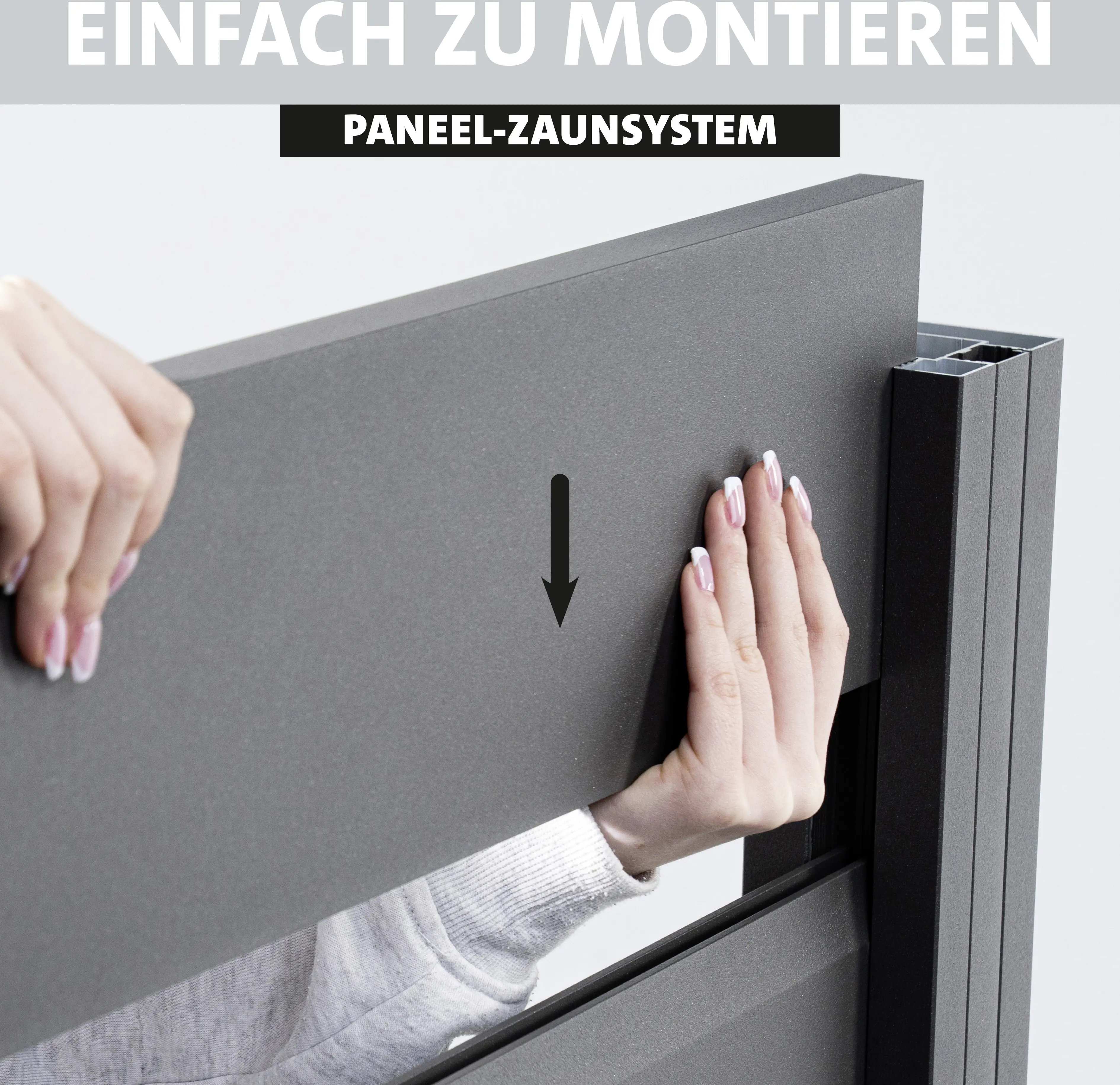 Ambiente Alu-Zaun Grundset Paneel 150 grau 187 x 244,2 cm 