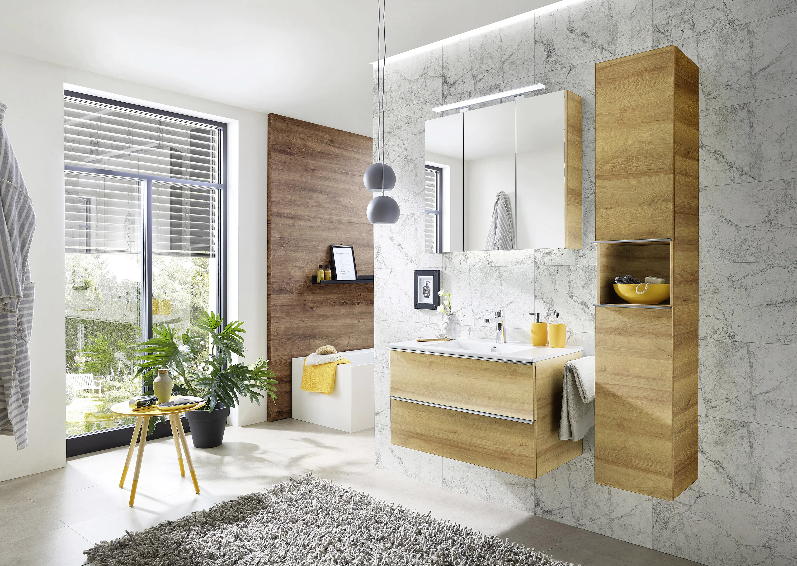 Primaster Bad-Set Düsseldorf riviera 81 cm LED-Leuchten, Keramikwaschtisch Primaster Bad-Set Düsseldorf riviera 81 cm LED-Leuchten, Keramikwaschtisch