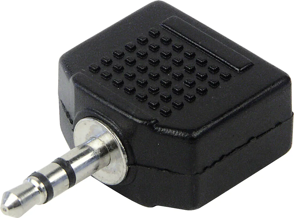 Schwaiger Audio Adapter KHA4080 533 Klinke Stecker Buchse schwarz, 1 x 3,5mm Klinken Stecker / 2 x 3