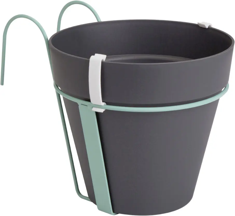 Elho Pflanztopf Loft Urban mit Balkonhalter Ø 20 x 20 cm anthrazit