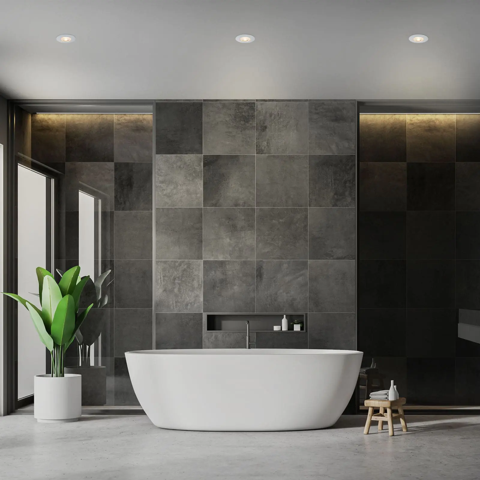 Di-Ka LED Einbauleuchte Kulana 3er Set chrom-matt Ø 9 cm 4,9W, warmweiß Di-Ka LED Einbauleuchte Kulana 3er Set chrom-matt Ø 9 cm 4,9W, warmweiß