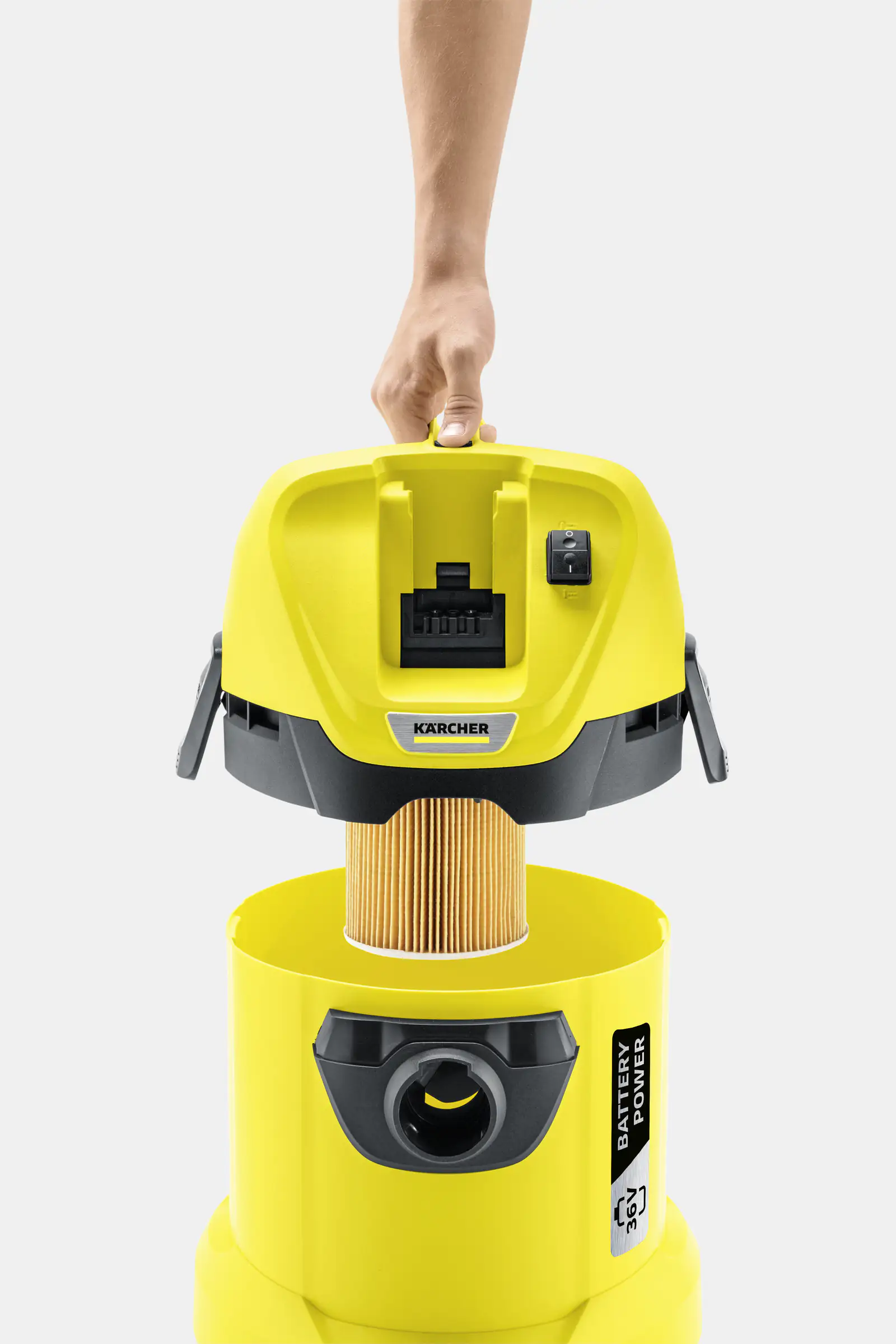 4054278291888_3 Kärcher Akku-Nass-Trockensauger WD 3 36 V 2,5 Ah 17 l, Edelstahl