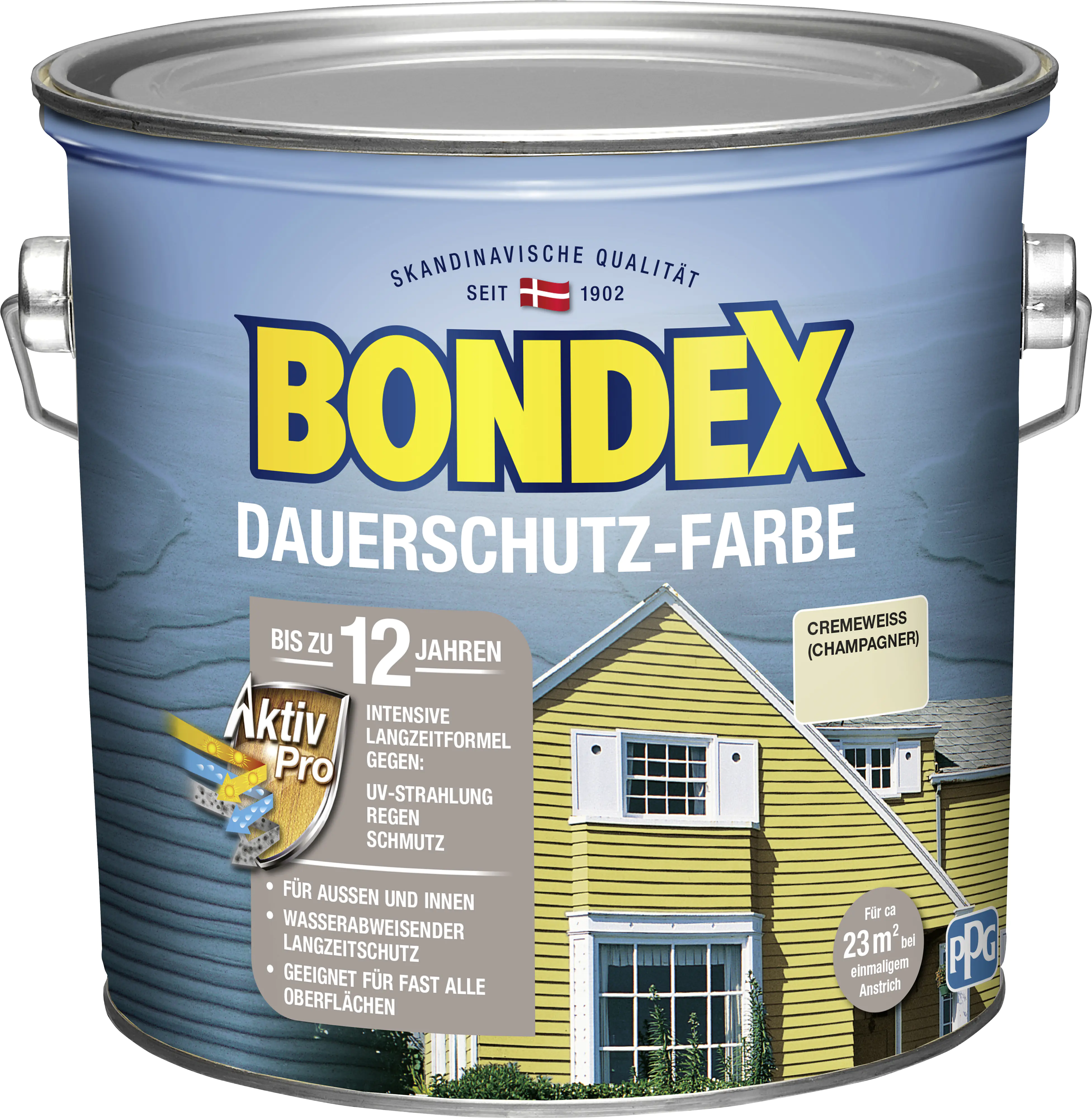 Bondex Dauerschutz-Holzfarbe 2,5 L cremeweiß