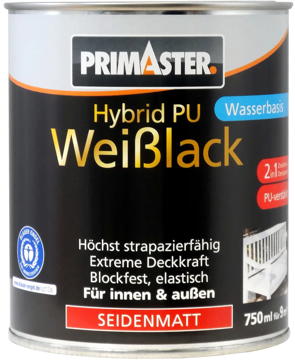 Primaster Hybrid-PU-Weißlack 750 ml seidenmatt