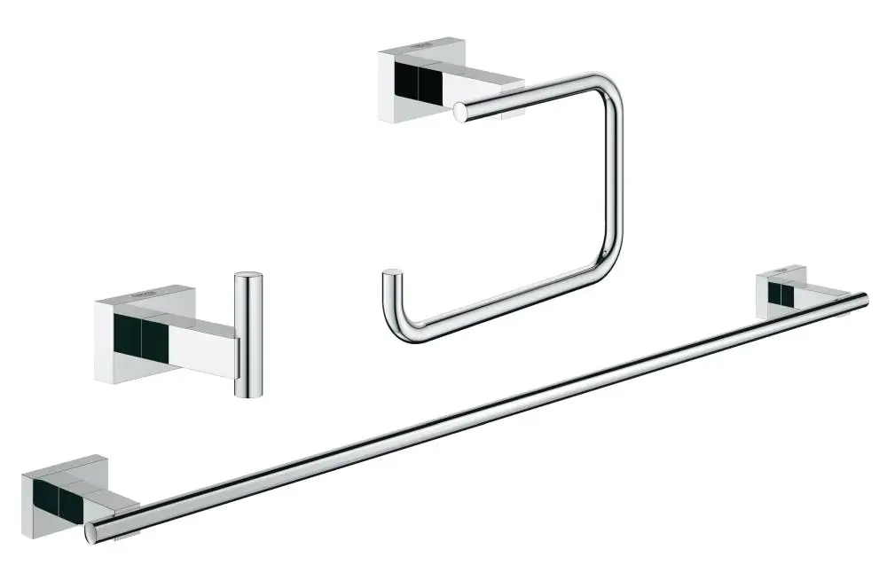 Grohe Essentials Cube Bad-Set 3 in 1 Metall, chrom, glänzend