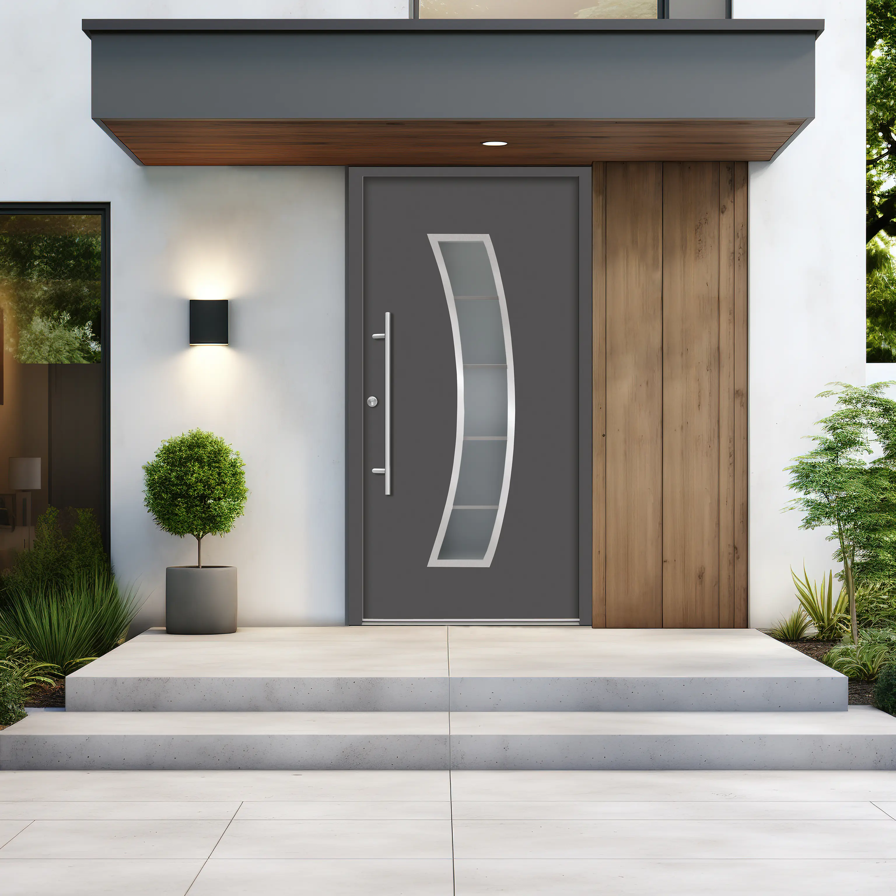 Splendoor Haustür Passivedoor Premium P14 Anthrazit DIN Links 110 x 210 cm