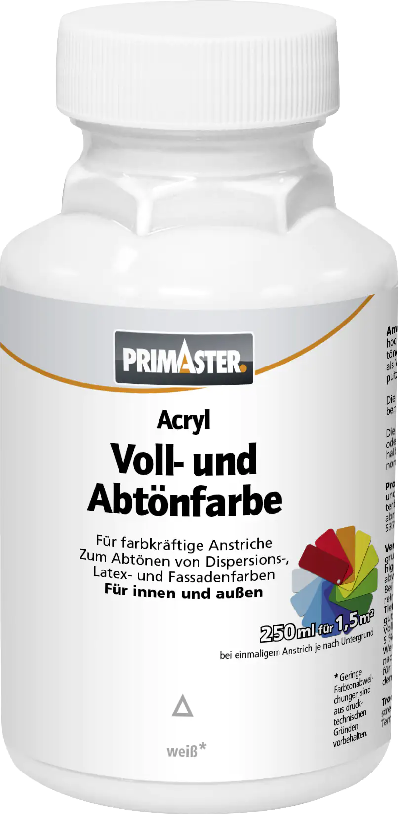 Primaster Voll- und Abtönfarbe 250 ml weiß matt Primaster Voll- und Abtönfarbe 250 ml weiß matt