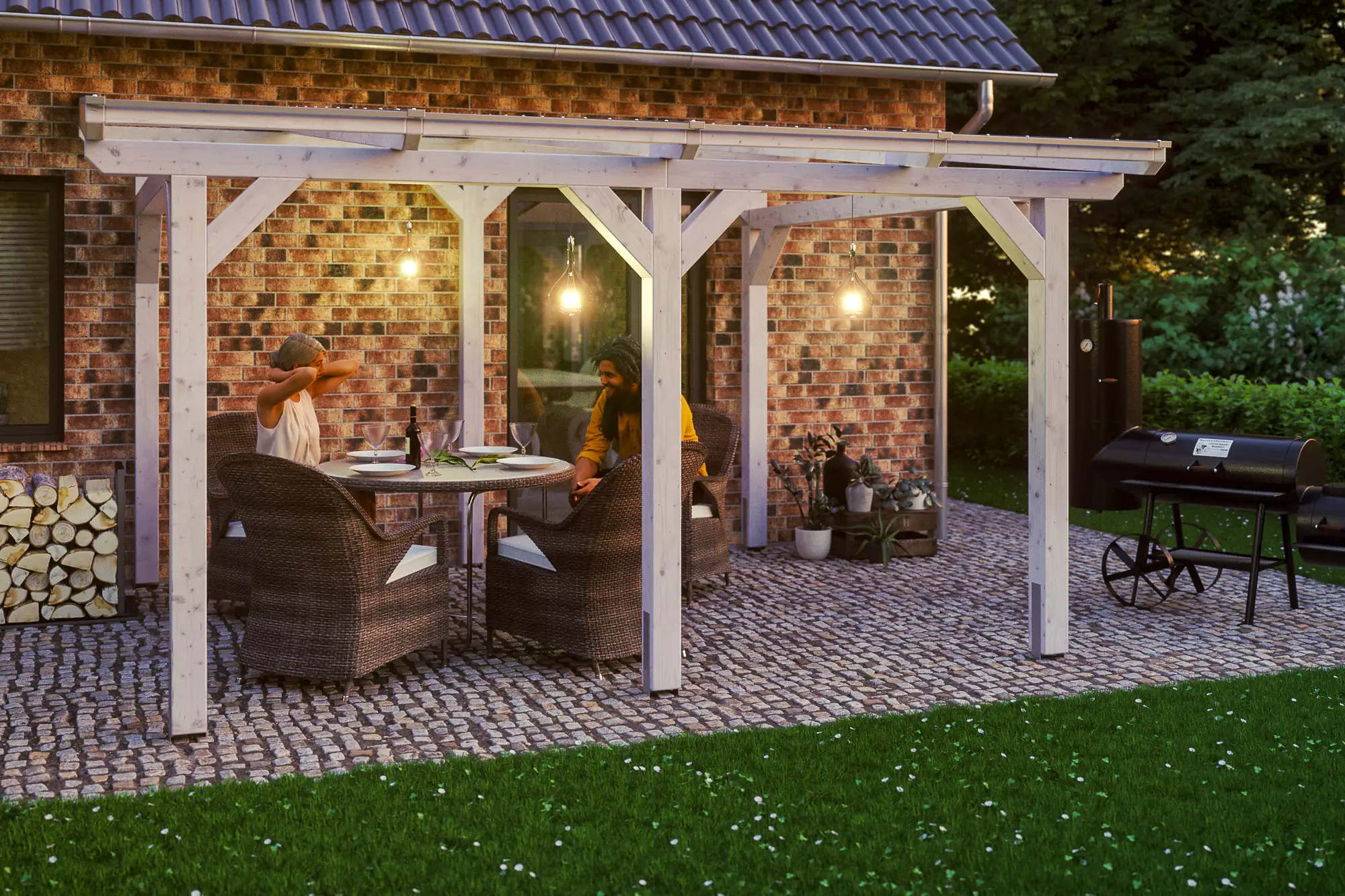 SKAN HOLZ Terrassenüberdachung Siena 434 x 250 cm Leimholz