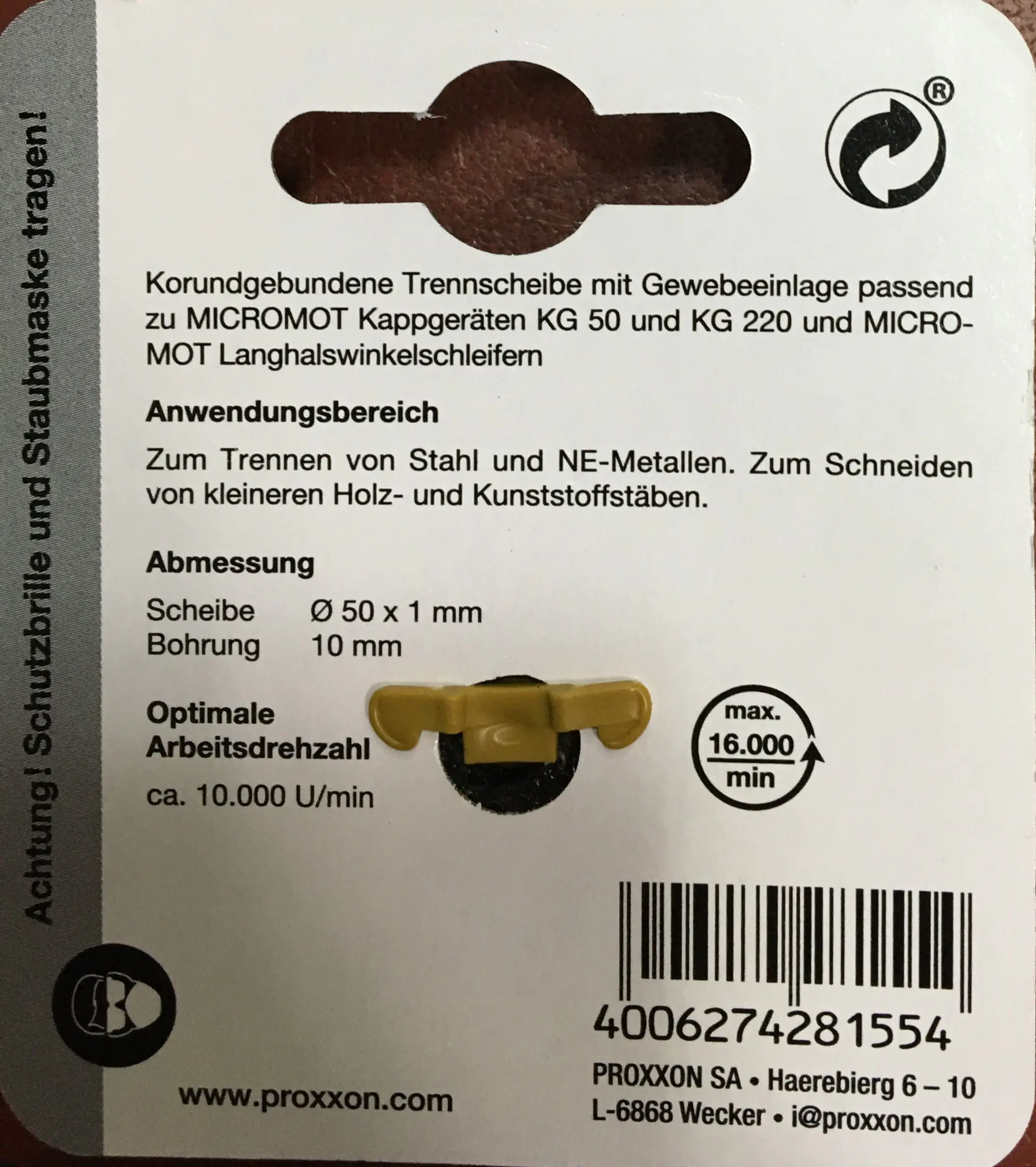 Proxxon Trennscheibe 50 mm korundgebunden 5 Stück