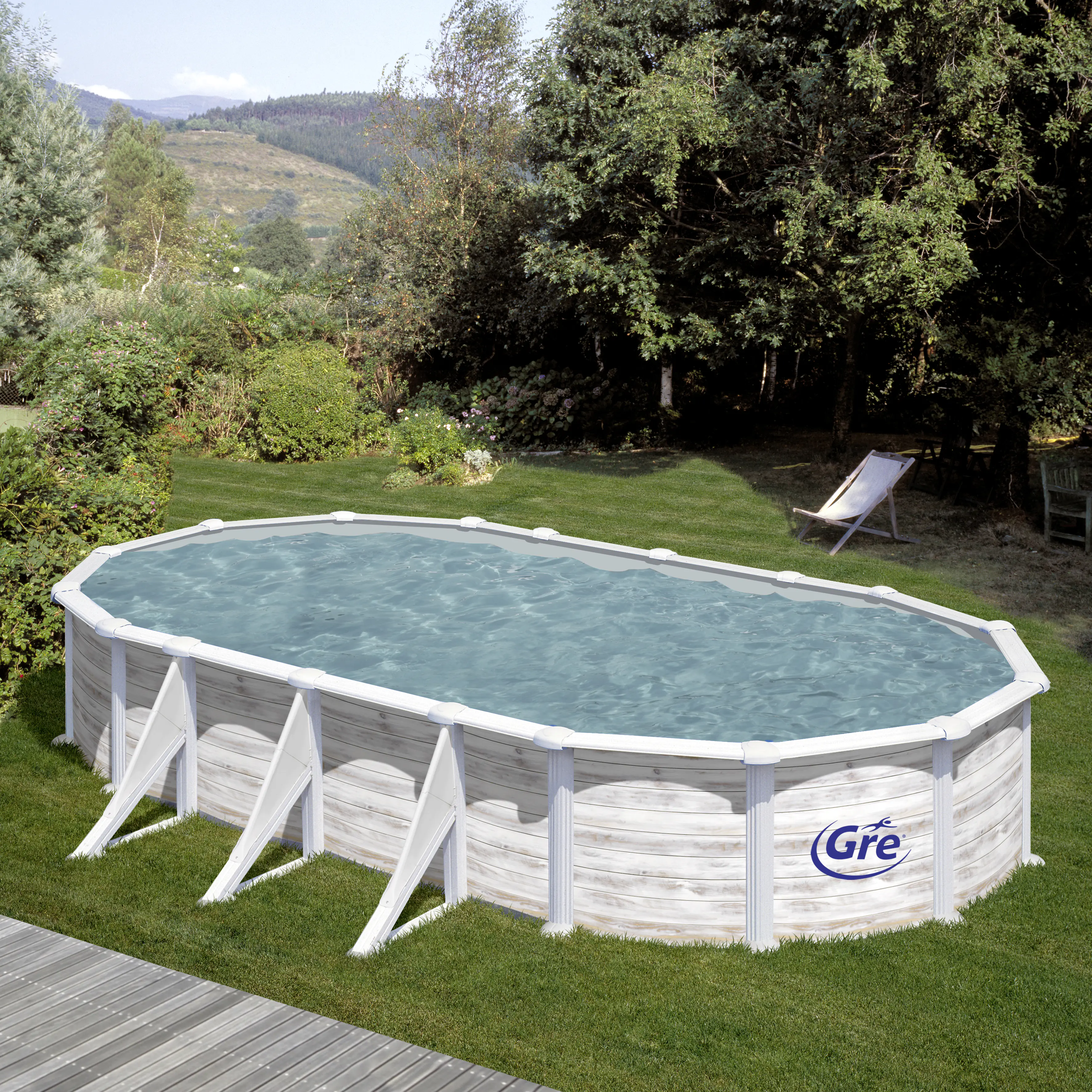 Gre Stahlwandpool oval mit Nordicoptik 730 x 375 x 132 cm Gre Stahlwandpool oval mit Nordicoptik 730 x 375 x 132 cm