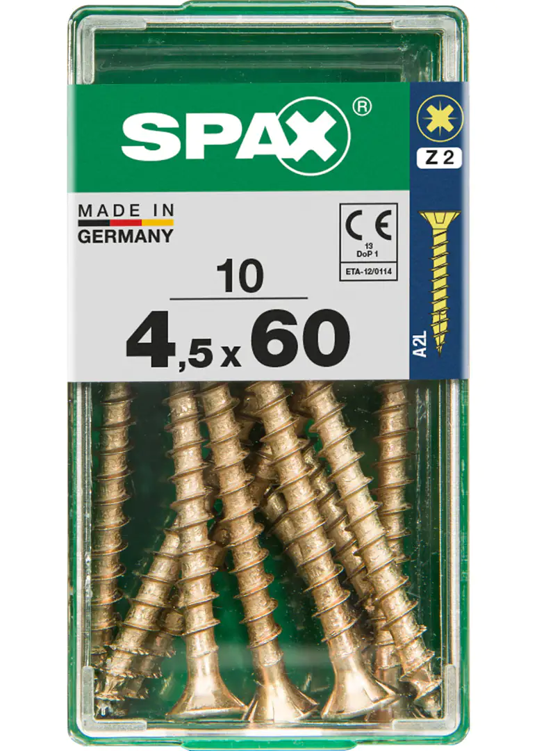 Spax Universalschrauben 4.5 x 60 mm PZ 2 - 10 Stk.