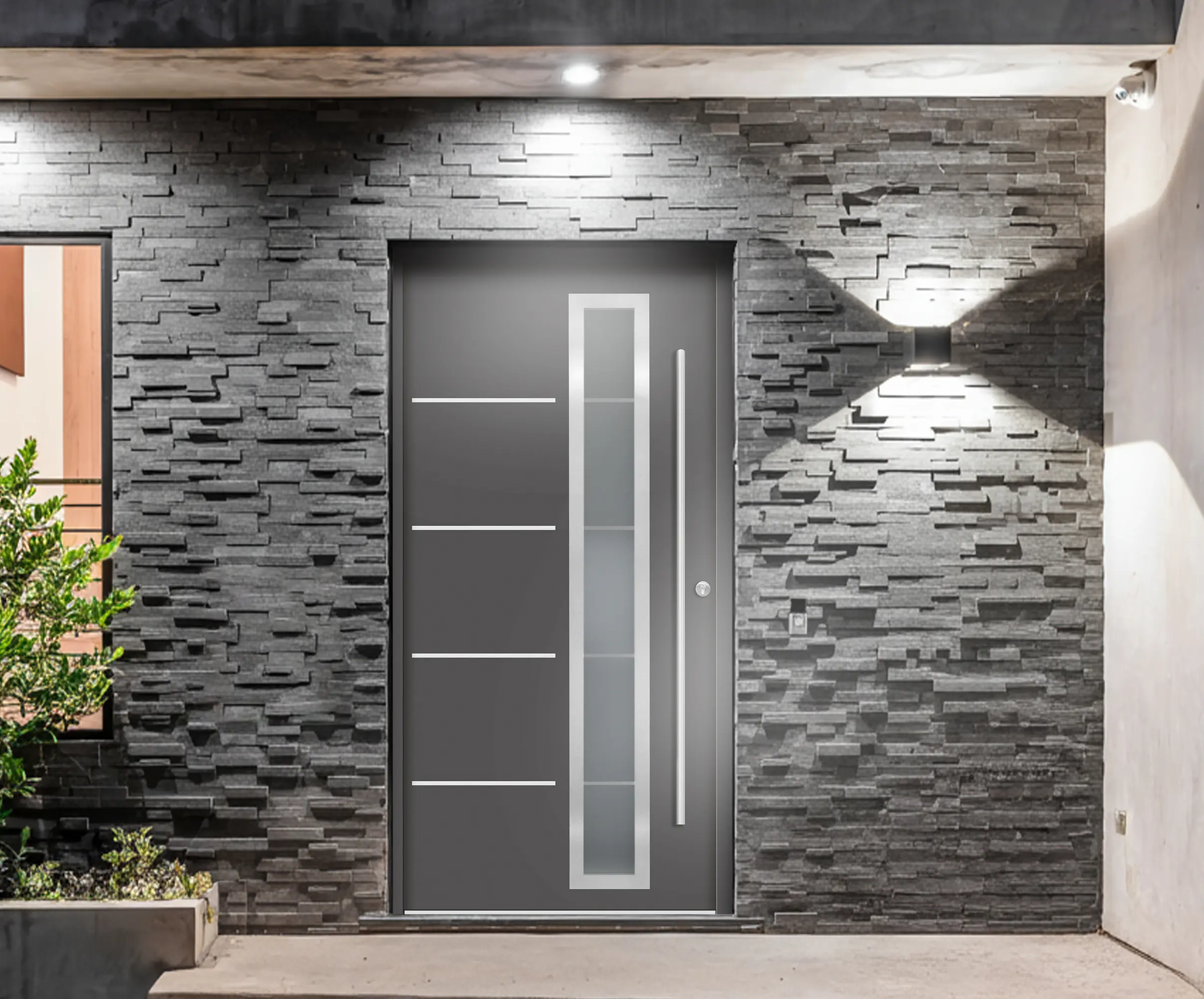 Splendoor Haustür Passivedoor Premium B06 Anthrazit DIN Rechts 100 x 210 cm