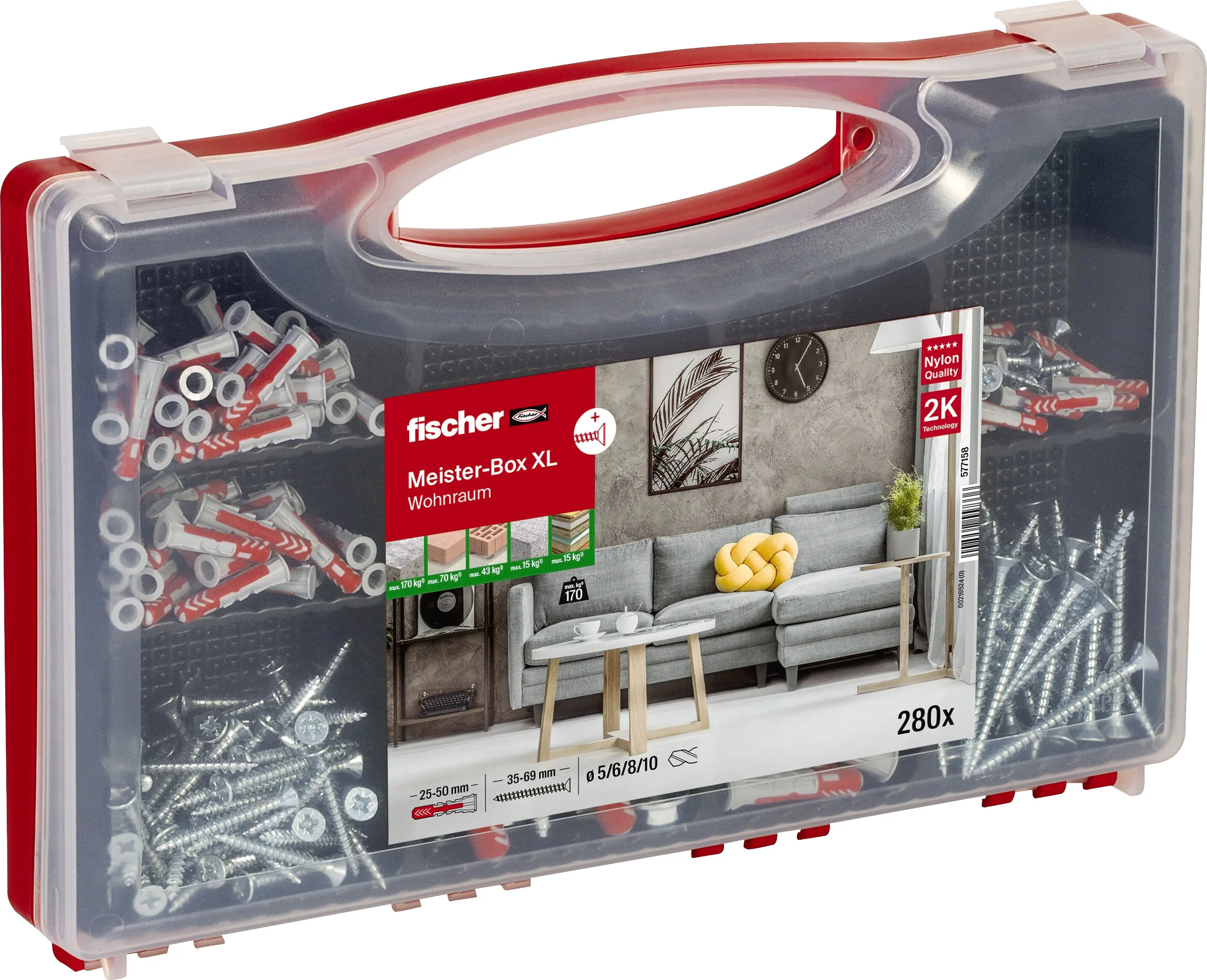 fischer Meister-Box XL Wohnraum + Schrauben - 280 Teile fischer Meister-Box XL Wohnraum + Schrauben - 280 Teile