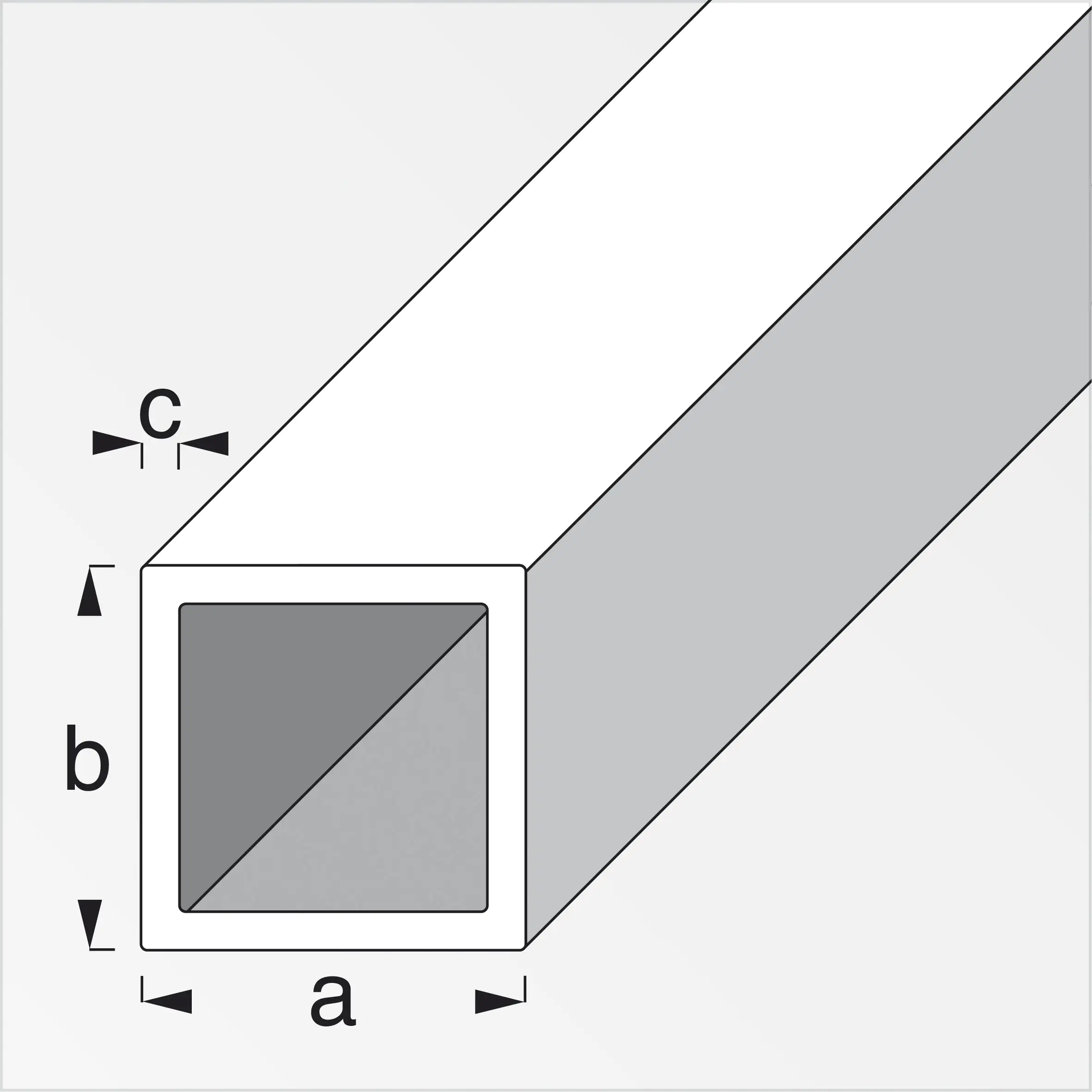alfer Vierkantrohr 1 m, 15 x 15 x 1 mm Stahl roh natur