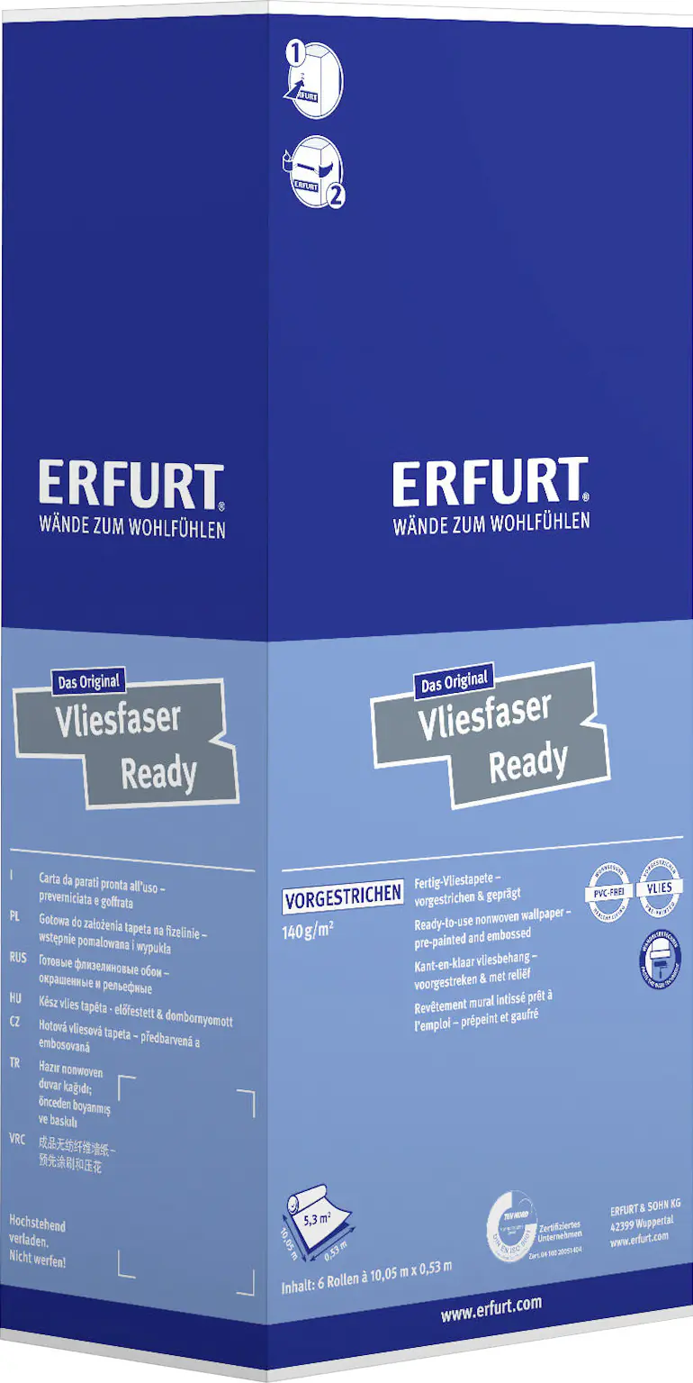 Erfurt Vliestapete Ready 300 weiß 10,05 x 0,53 m Erfurt Vliestapete Ready 300 weiß 10,05 x 0,53 m