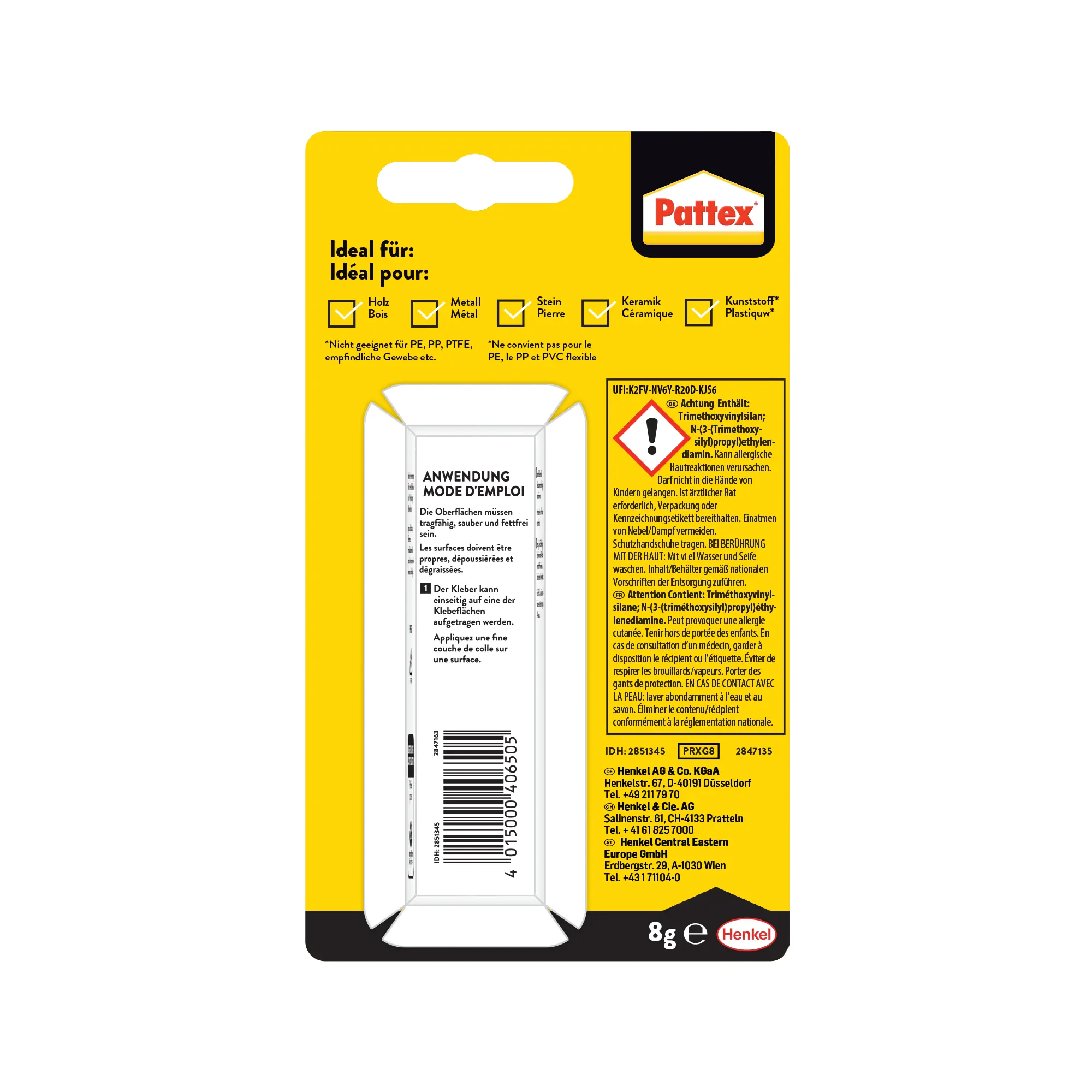 Pattex Repair Extreme Alleskleber-Gel 8 g Tube, kristallklar Pattex Repair Extreme Alleskleber-Gel 8 g Tube, kristallklar