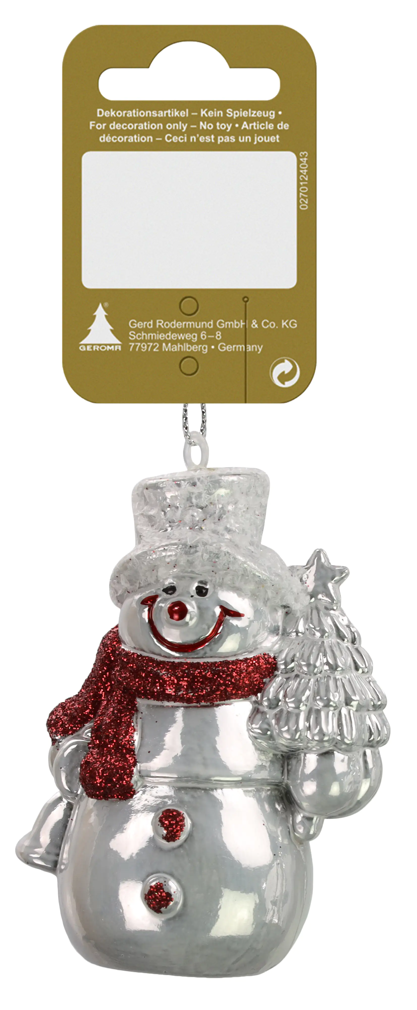 Schneemann zum Hängen 8 cm Schneemann zum Hängen 8 cm