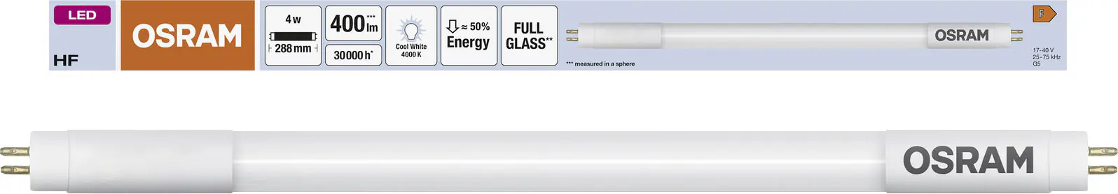 Osram LED Röhre T5 28,8 cm G5 4 W neutralweiß