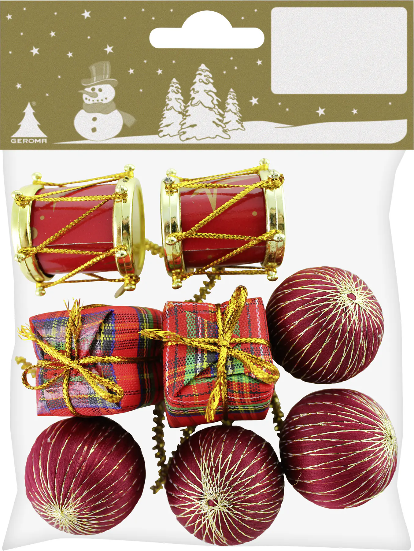 Weihnachtsdeko Baumschmuck-Set Kunststoff rot-gold 